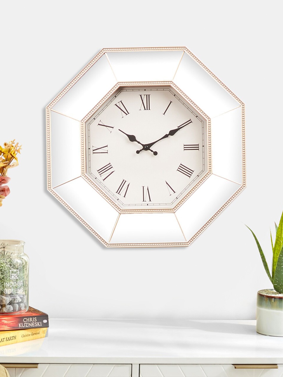 

Home Centre White Printed Vintage Wall Clock