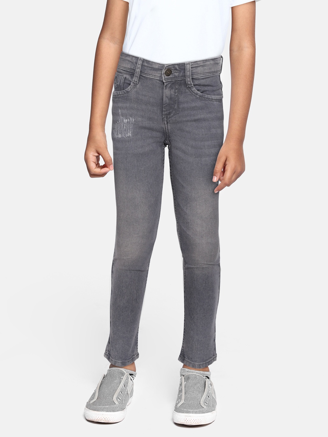 

U.S. Polo Assn. Kids Boys Grey Regular Fit Clean Look Stretchable Jeans