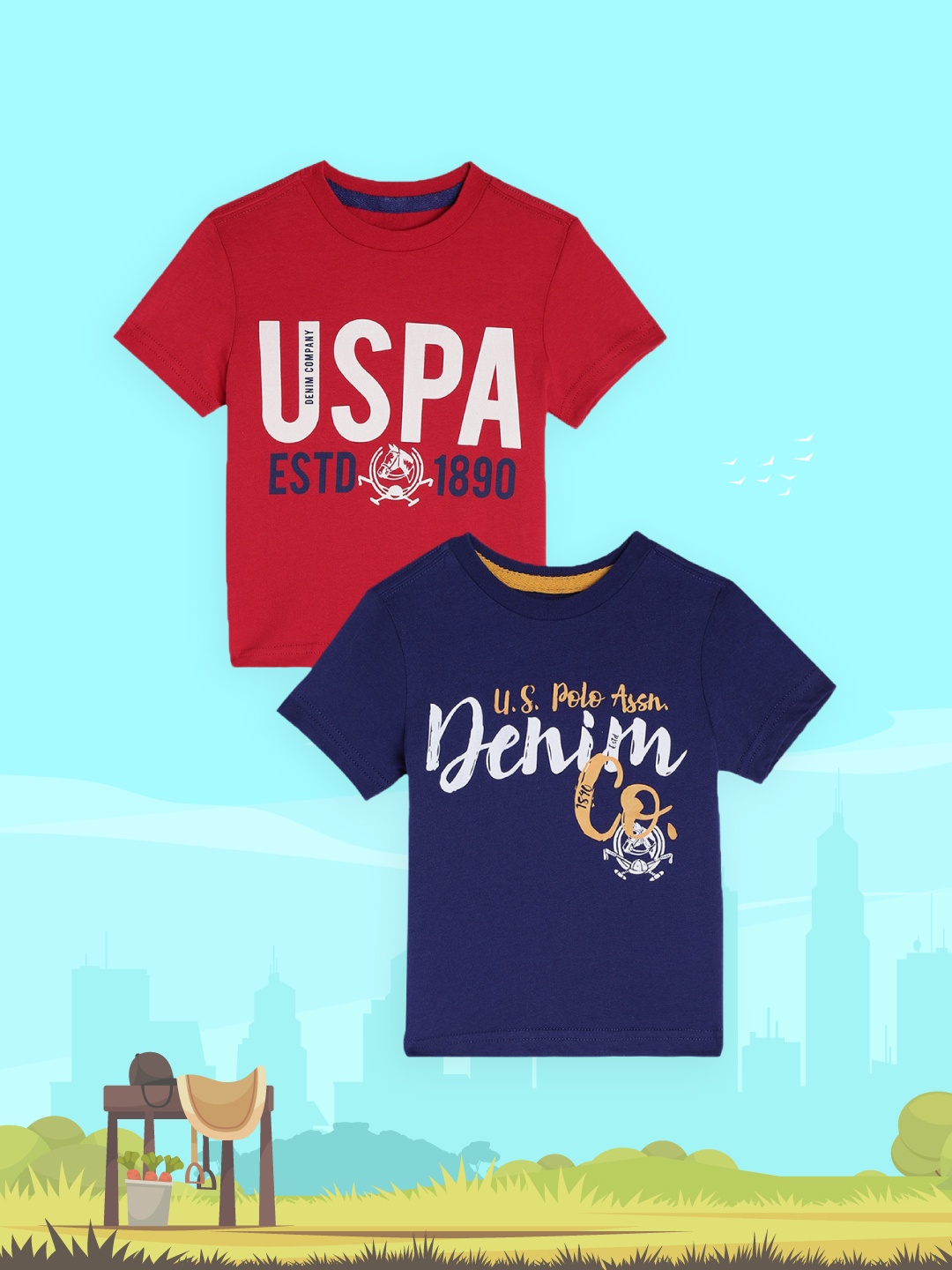 

U S Polo Assn Kids Boys Assorted Typography 2 Printed T-shirt