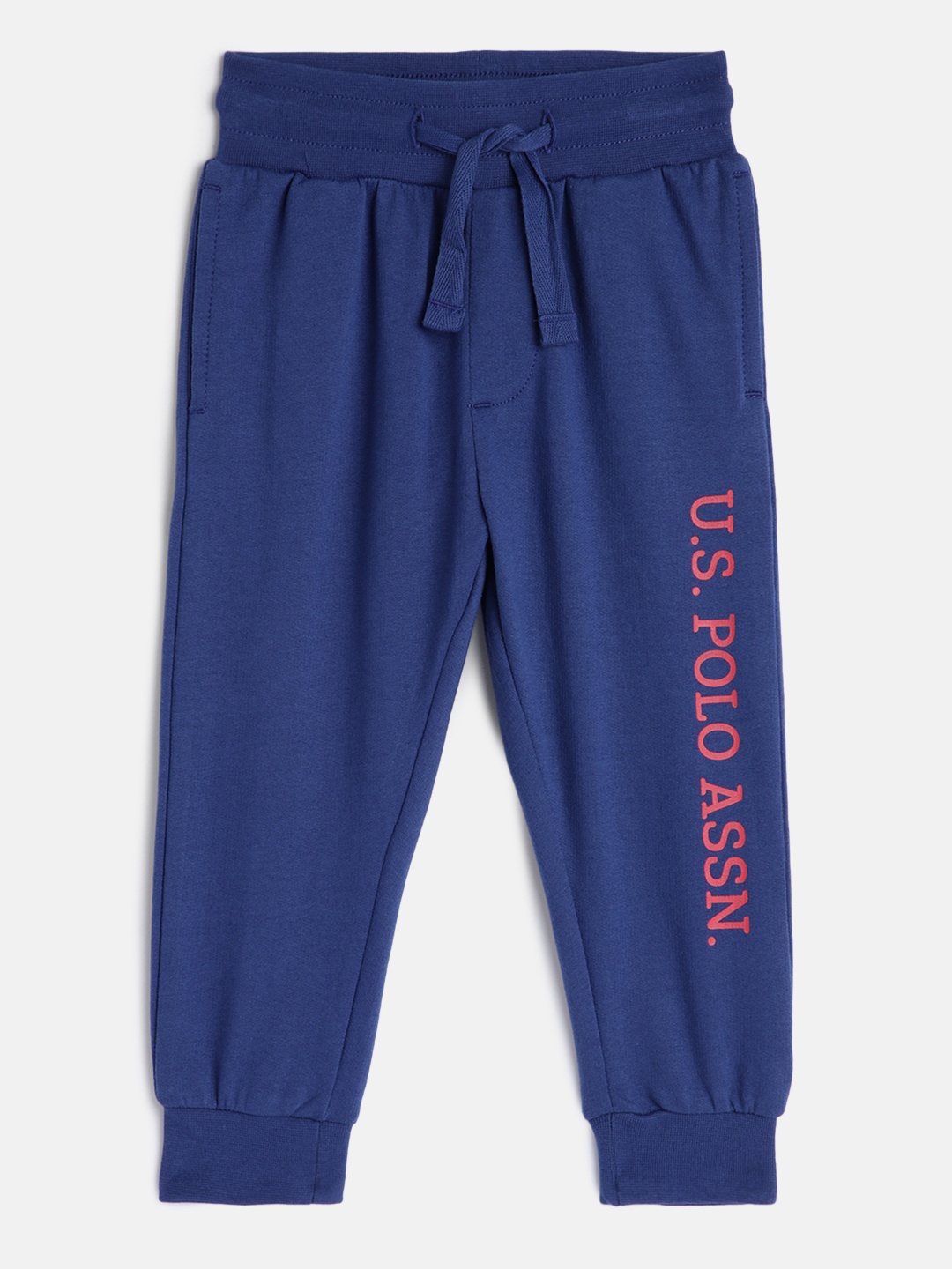 

U.S. Polo Assn. Kids Boys Navy Blue Regular Fit Pure Cotton Joggers