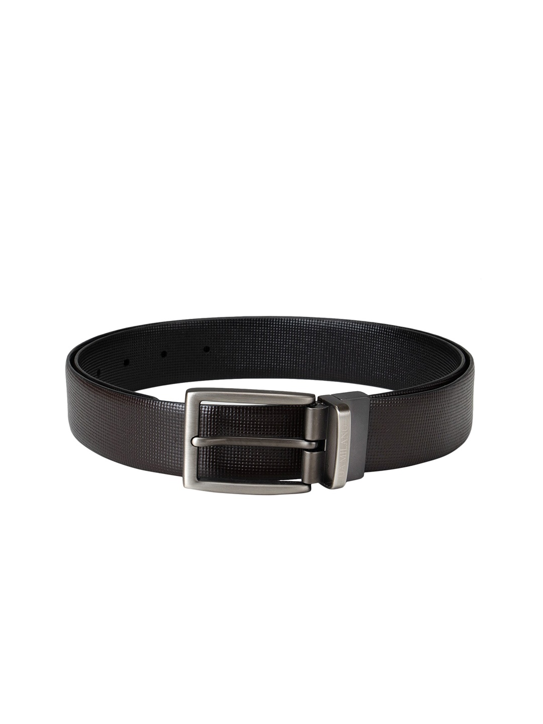 

Da Milano Men Brown Textured Leather Belt