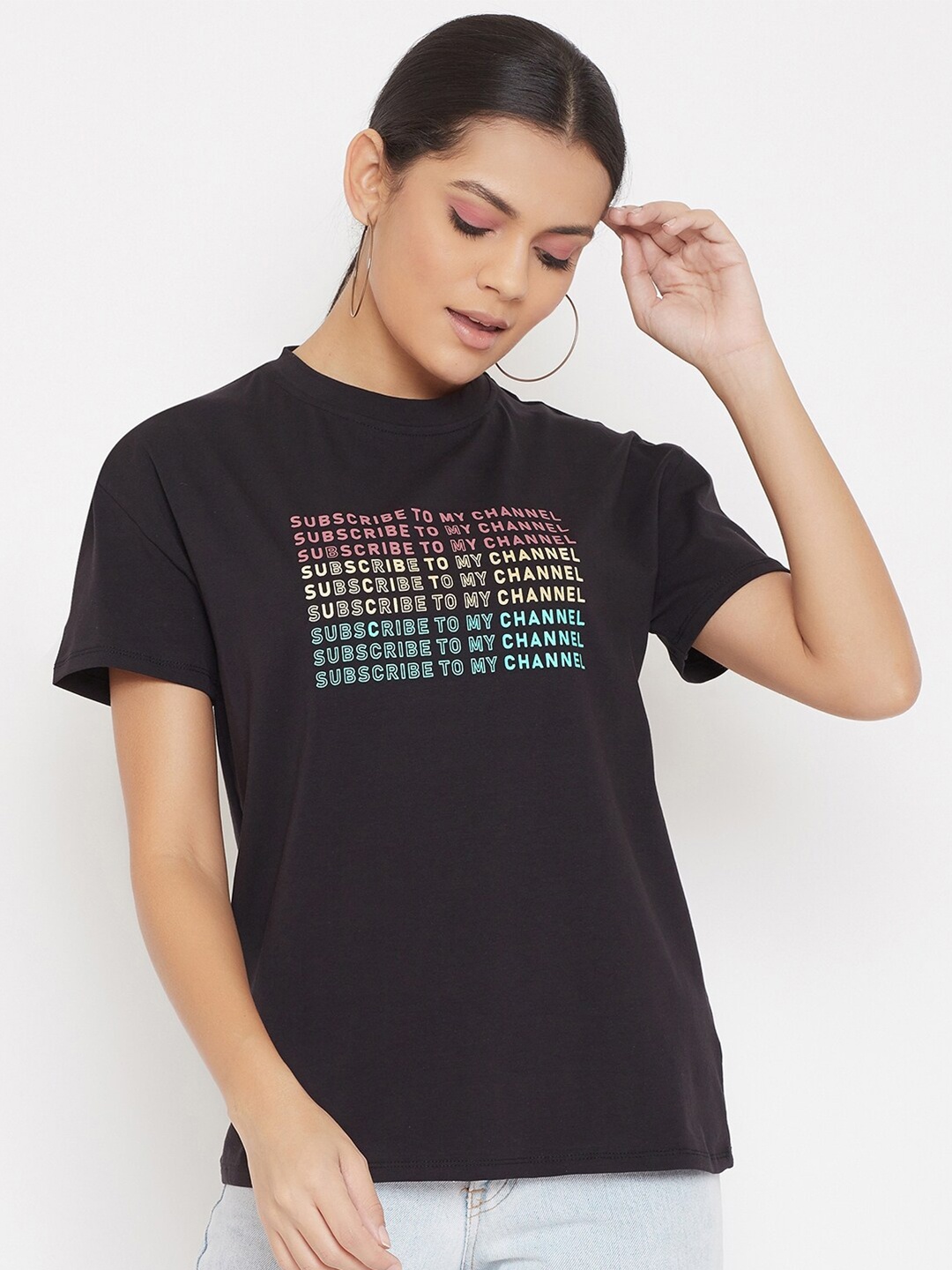 

Adobe Black Printed Regular Top