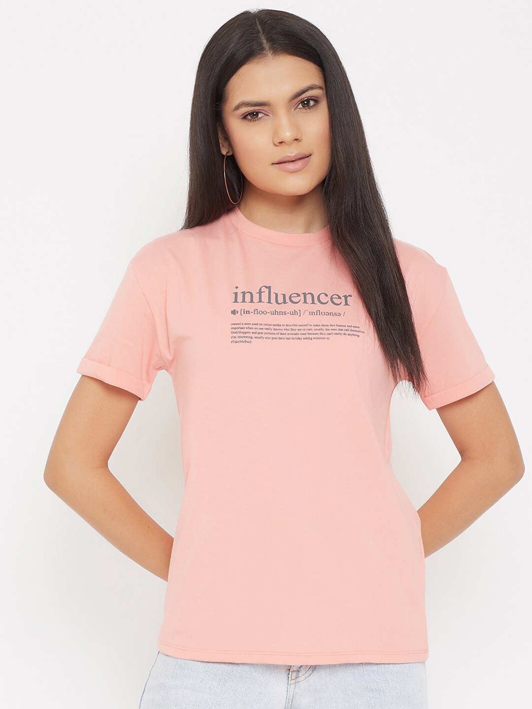 

Adobe Peach-Coloured Printed Regular Top