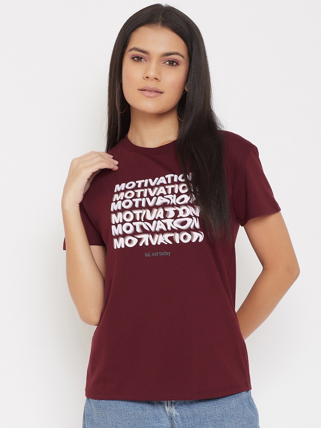 

Adobe Maroon Printed Regular Top