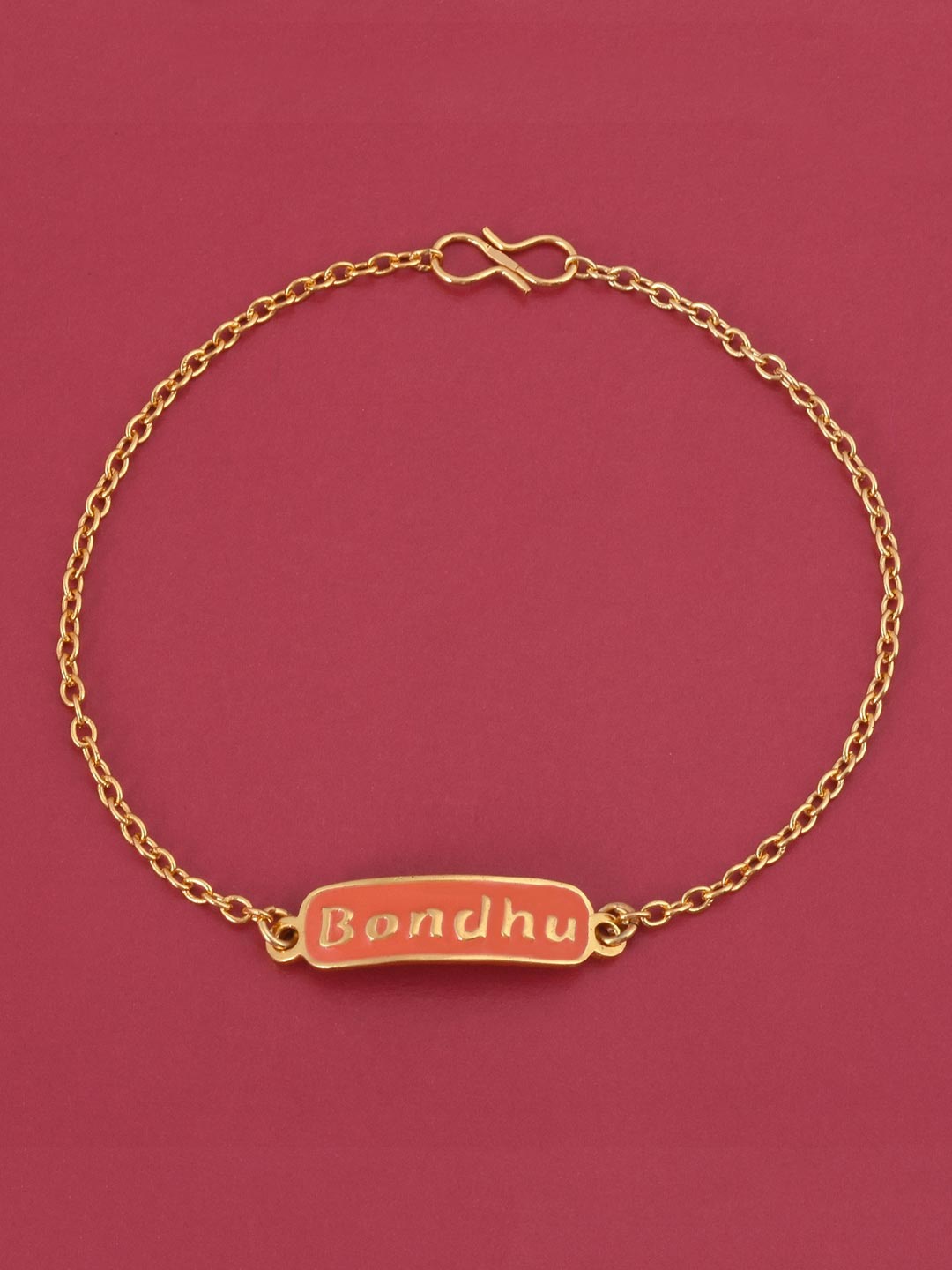 

Tistabene Women Gold-Toned & Peach-Coloured Best of Bonds Bondhu Charm Bracelet
