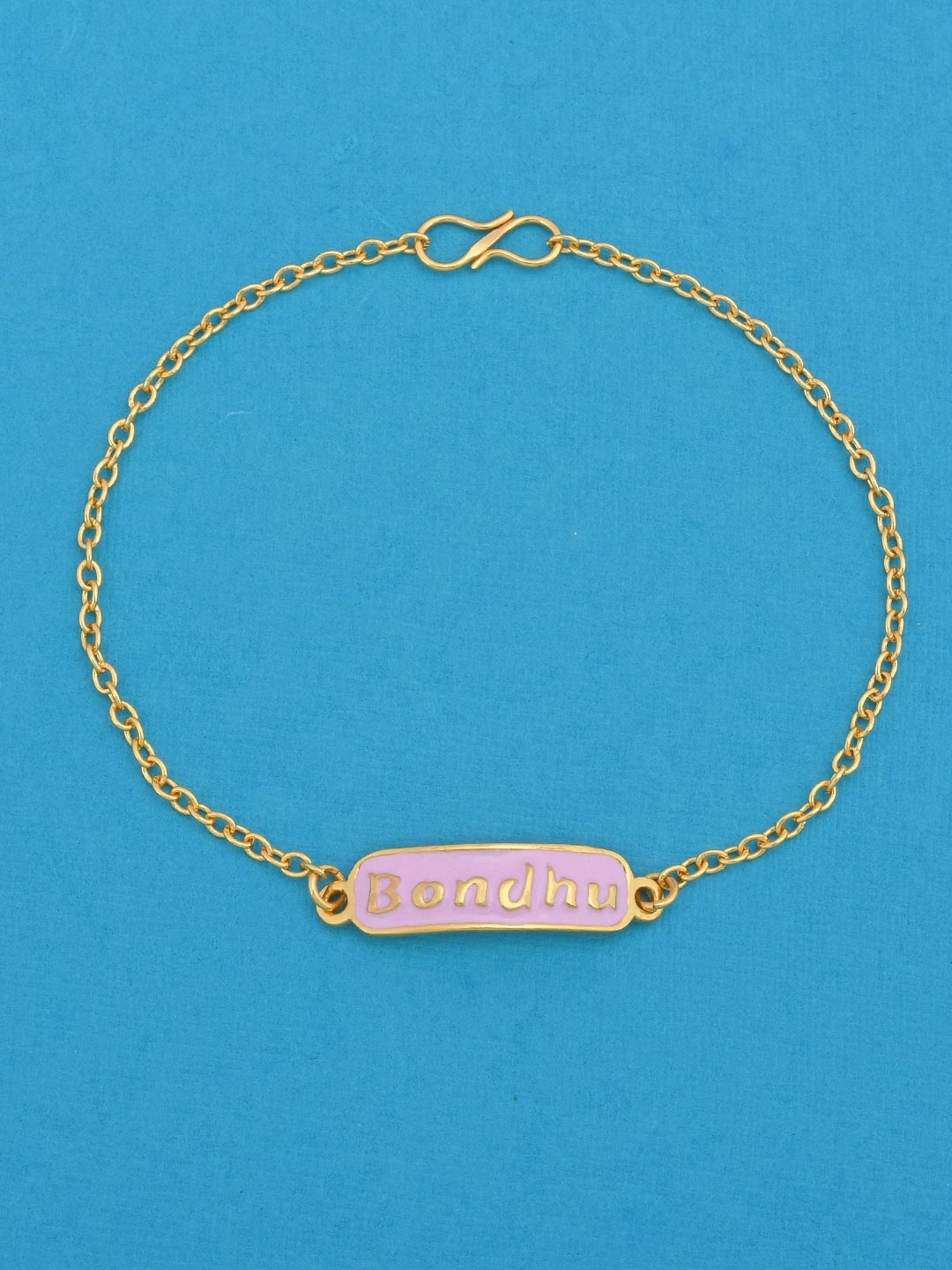 

Tistabene Women Gold-Toned & Pink Best of Bonds Gold-Plated Link Bracelet