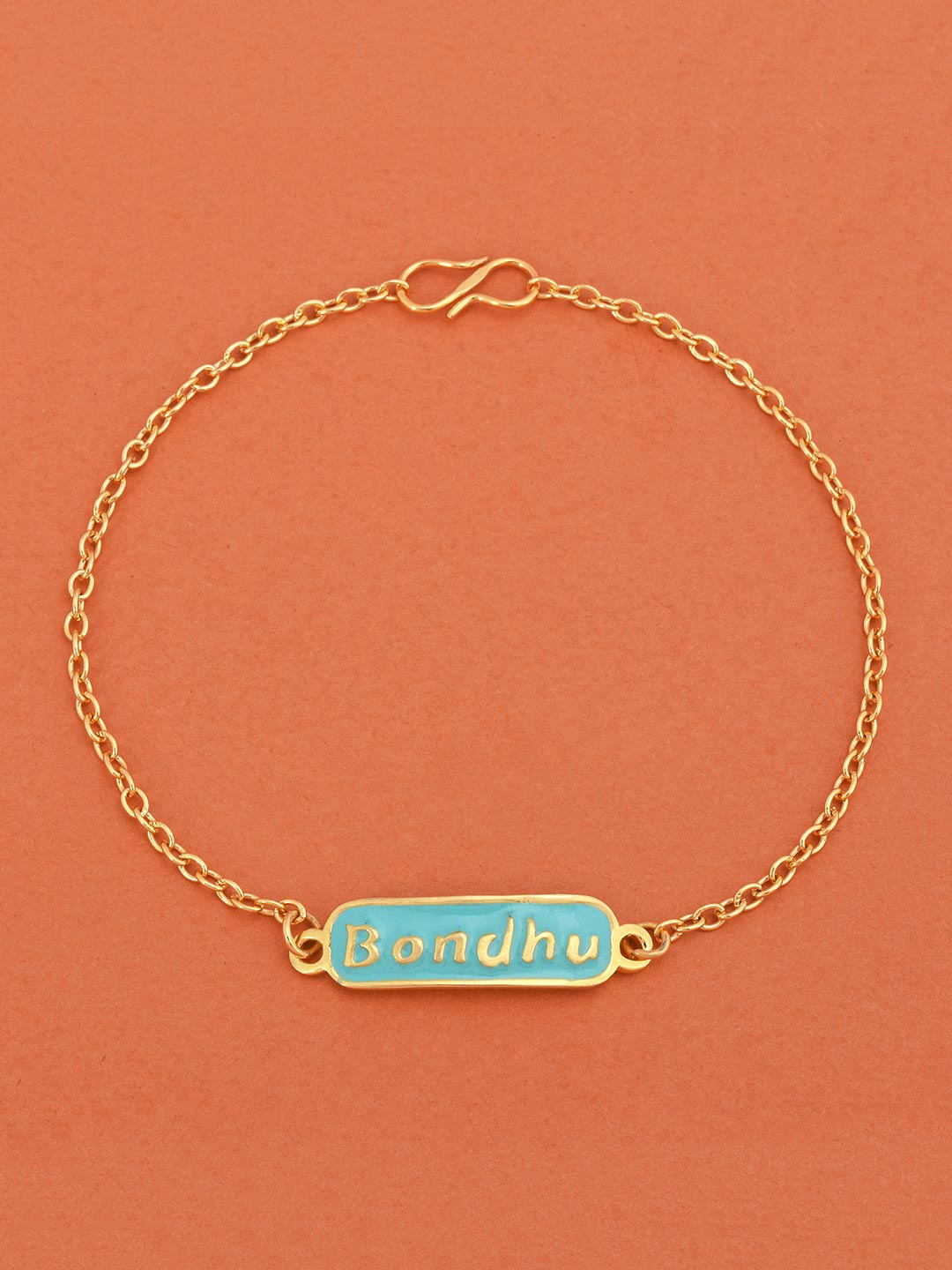 

Tistabene Women Gold-Toned & Blue Enamelled Gold-Plated Link Bracelet