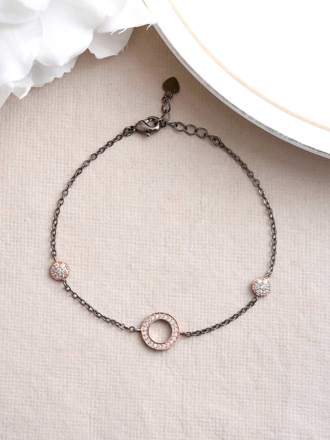 

Tistabene Women White & Rose Gold Bangle-Style Bracelet