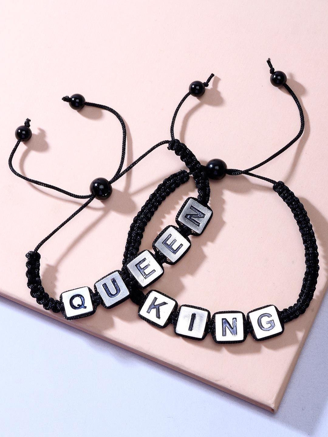 

Tistabene Women Set Of 2 Black King Queen Bracelet