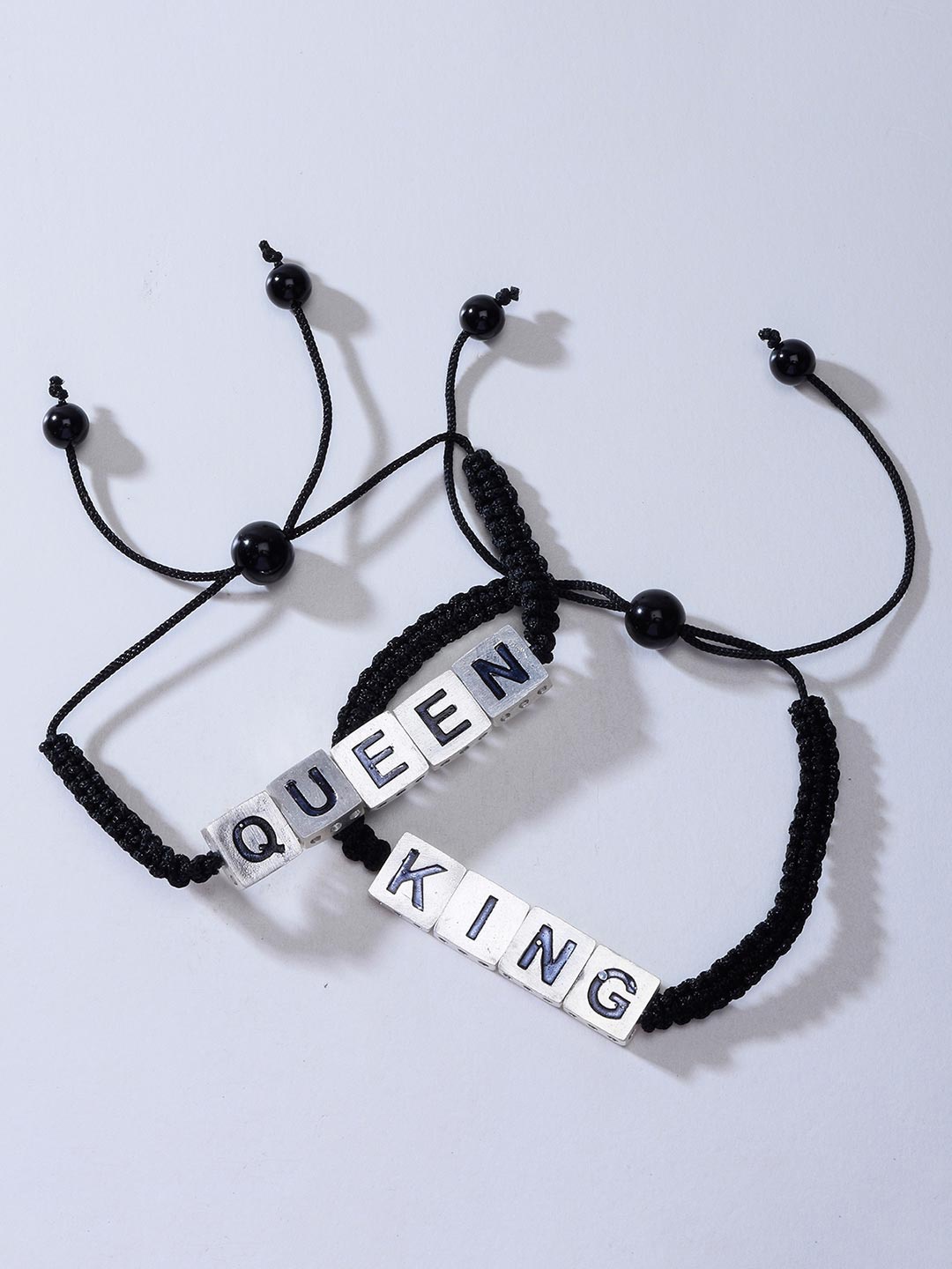 

Tistabene Women Set-2 Black & White Rhodium-Plated Charm Bracelet
