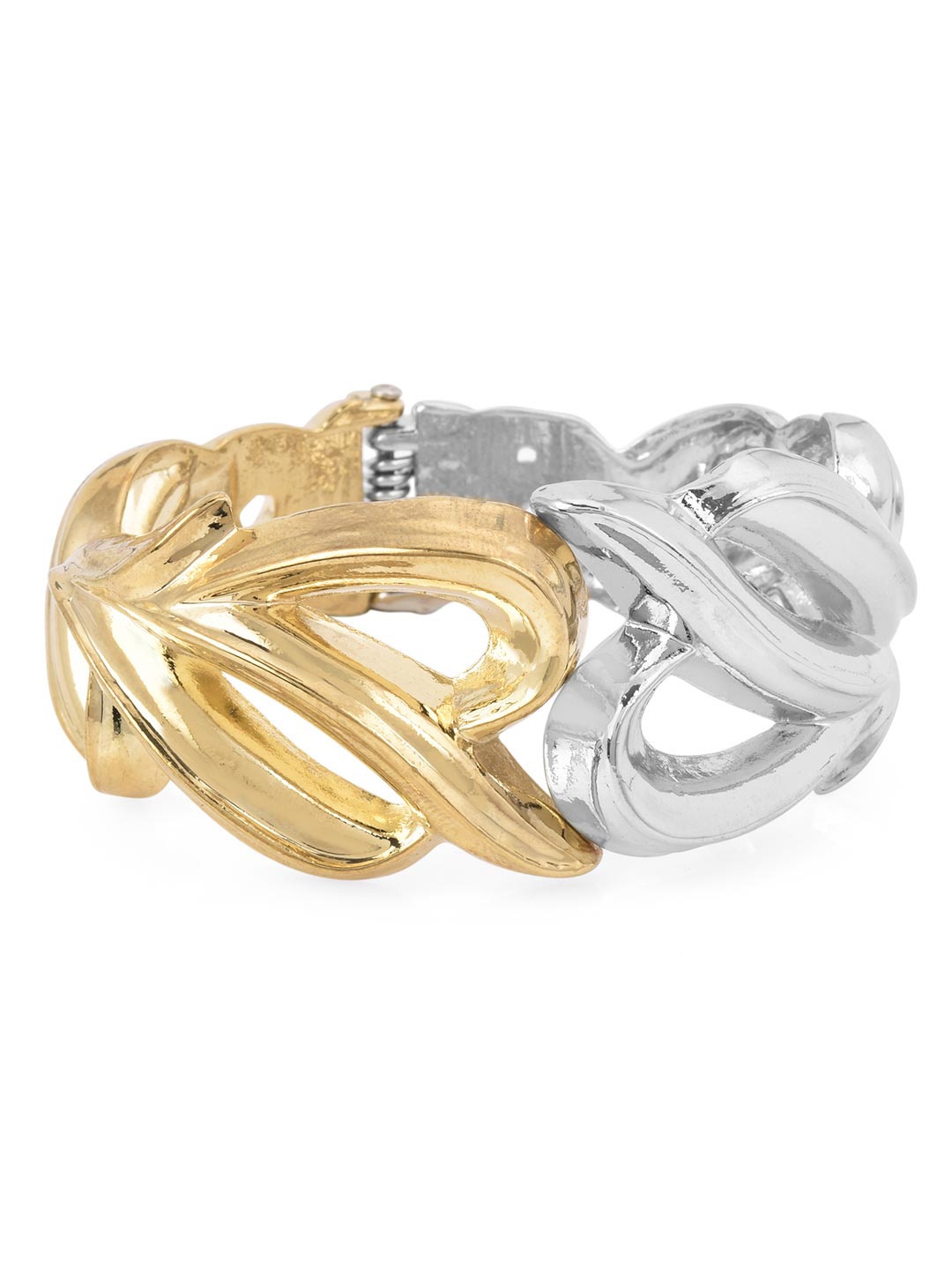 

Tistabene Women Gold & Silver-Toned Openable Cuff Bracelet