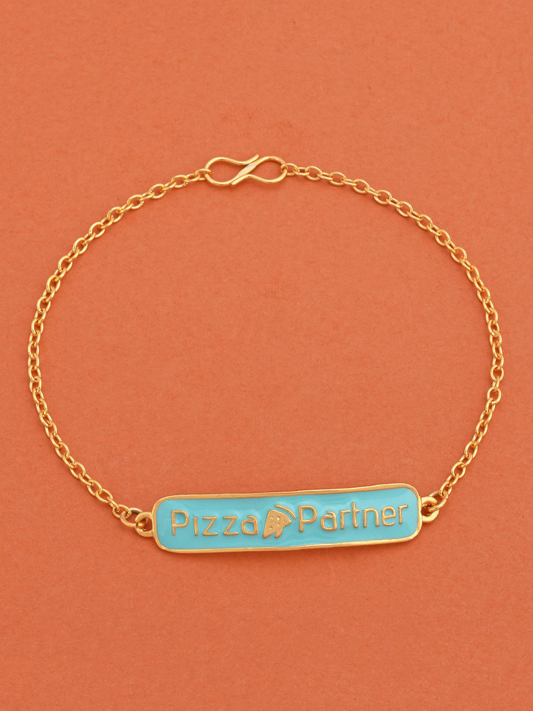 

Tistabene Women Gold-Plated & Blue Pizza Partner Link Bracelet