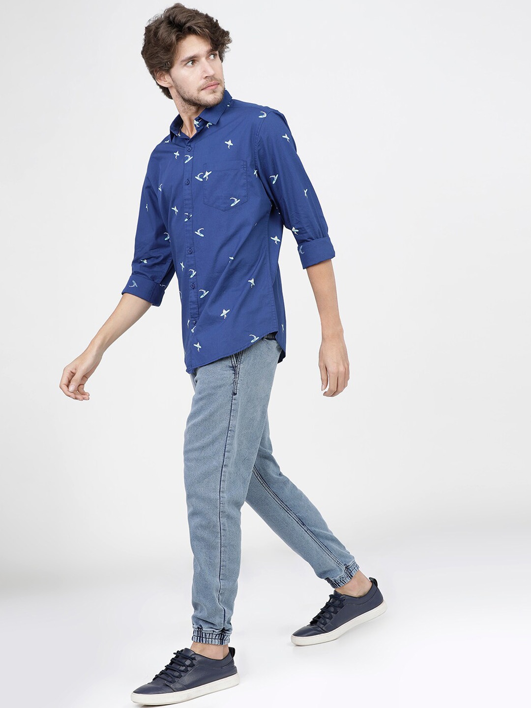 

KETCH Men Blue Jogger Heavy Fade Stretchable Jeans