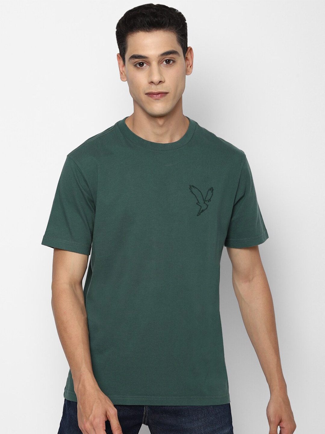 

AMERICAN EAGLE OUTFITTERS Men Green Slim Fit T-shirt