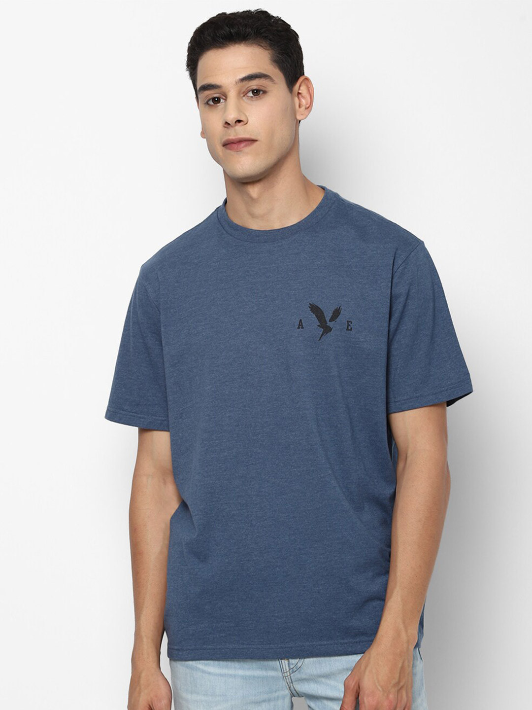 

AMERICAN EAGLE OUTFITTERS Men Blue Slim Fit T-shirt
