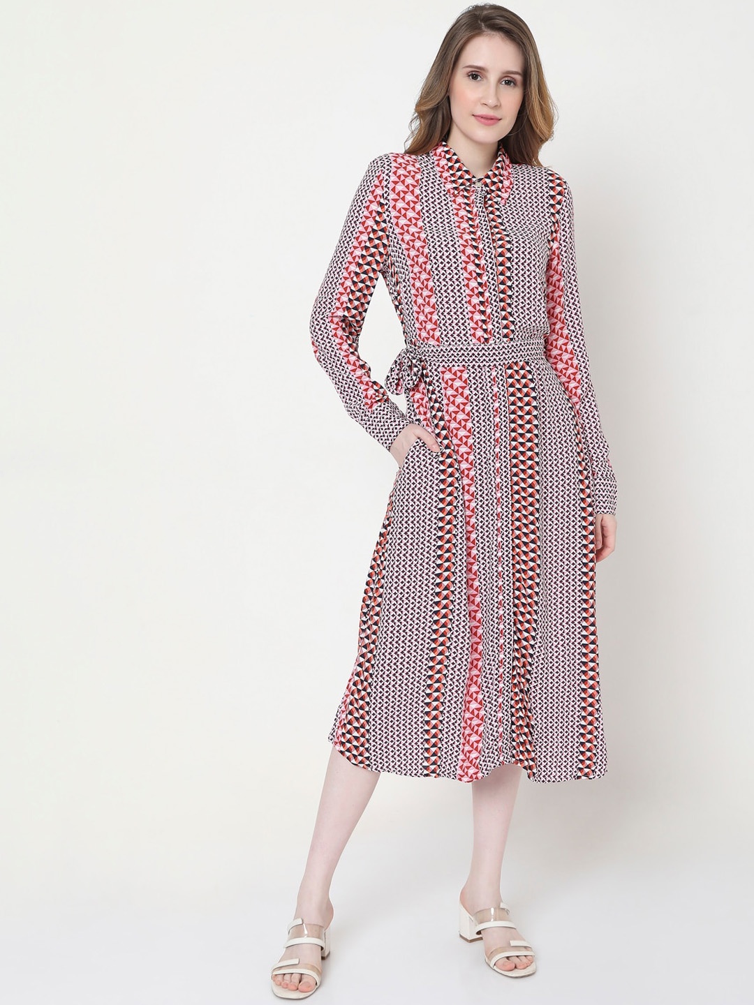 

Vero Moda Women Multicoloured Printed Shirt Midi Dress, Multi