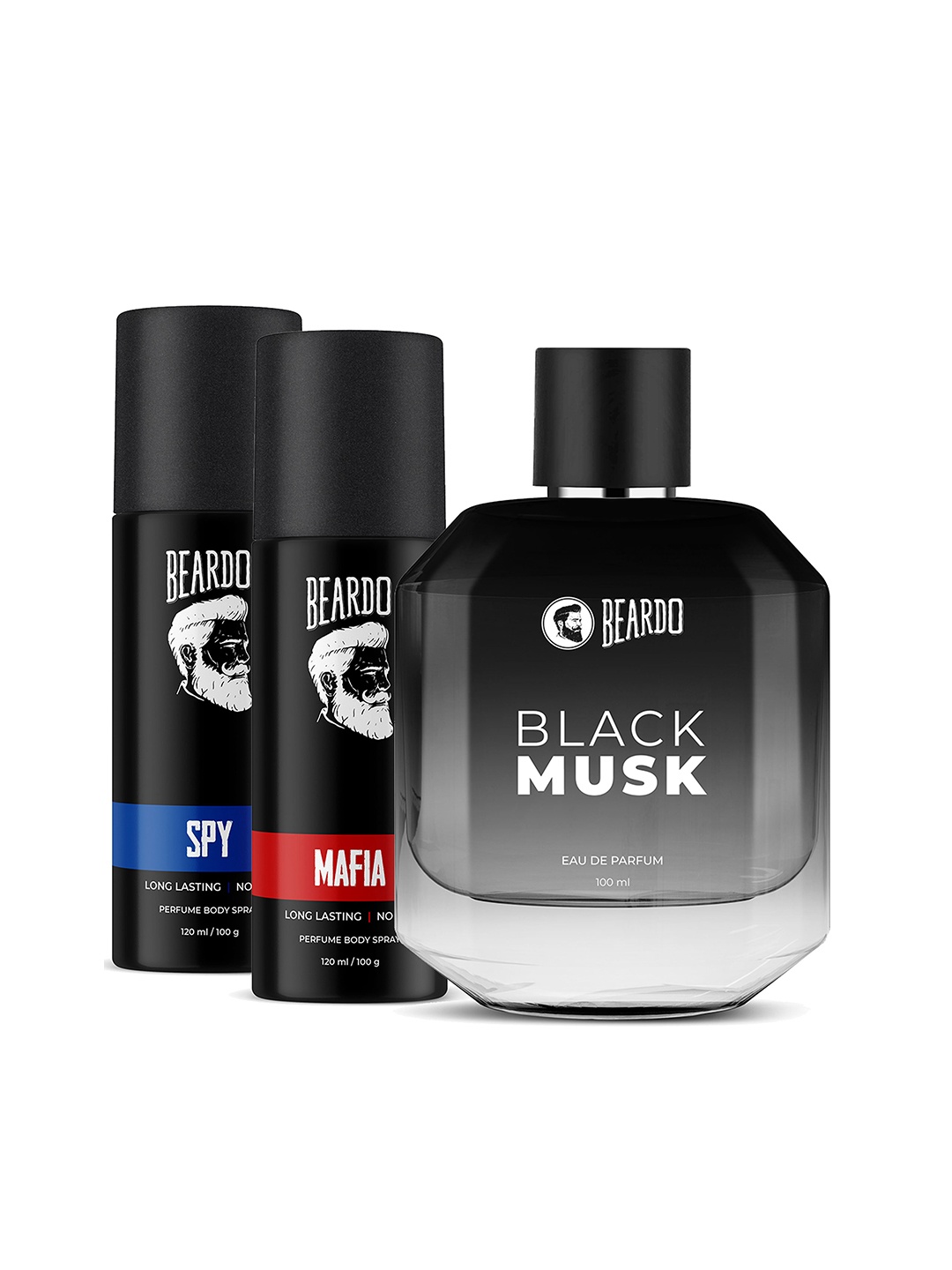 

BEARDO Set of Mafia - Spy Body Spray 120ml(100g) Each Black Musk Eau De Parfum 100ml