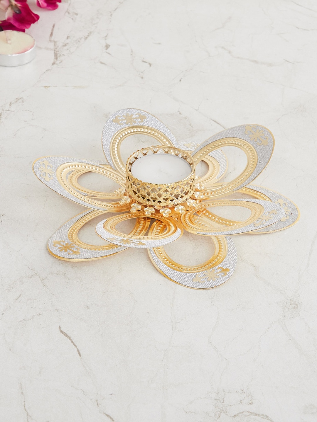 

Home Centre Utsav - Multicolour Embellished Metal Flower Mesh Diya, Multi