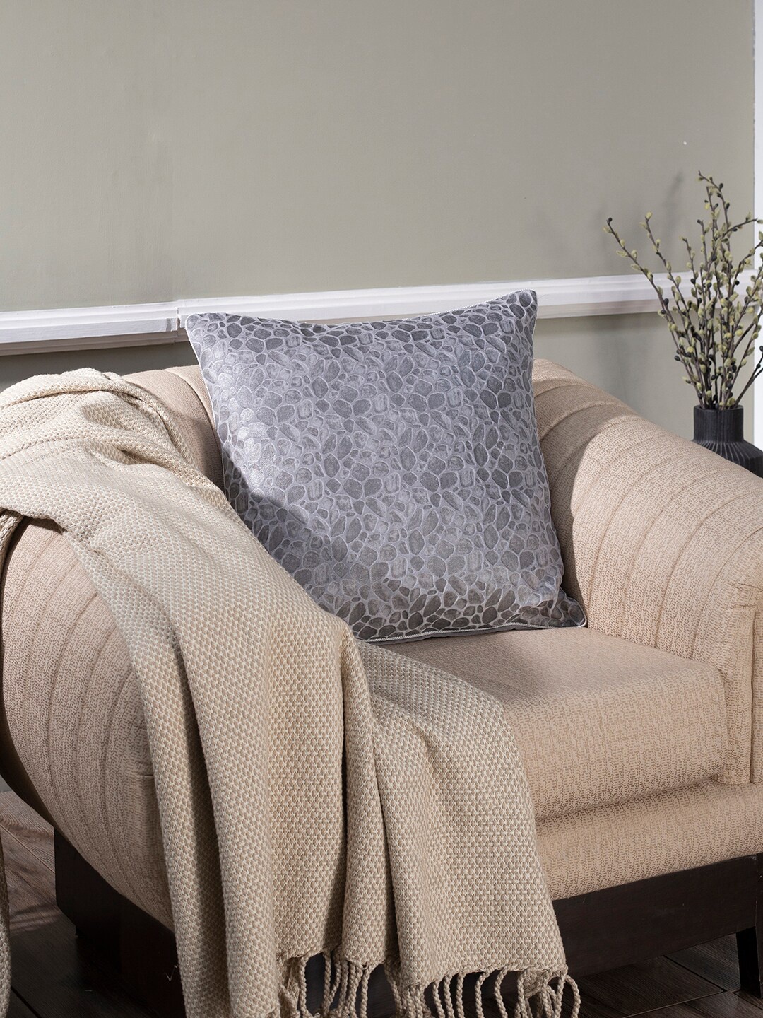 

MASPAR Grey Abstract Square Cushion Covers