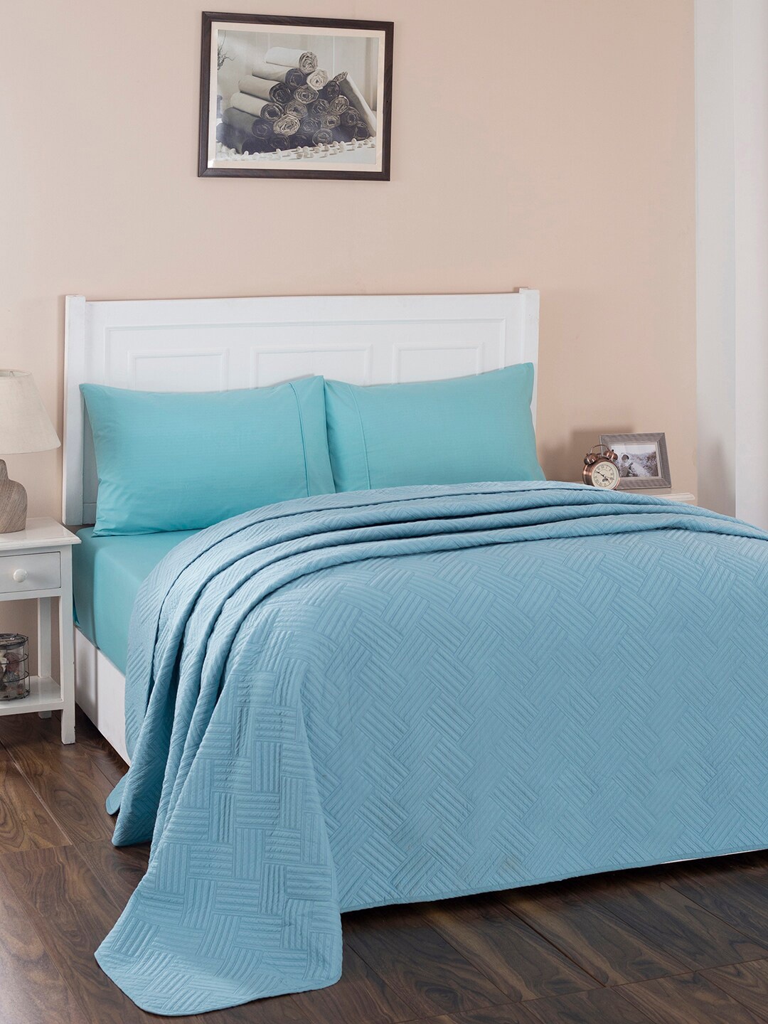 

MASPAR Blue AC Room 110 GSM Double Bed Quilt