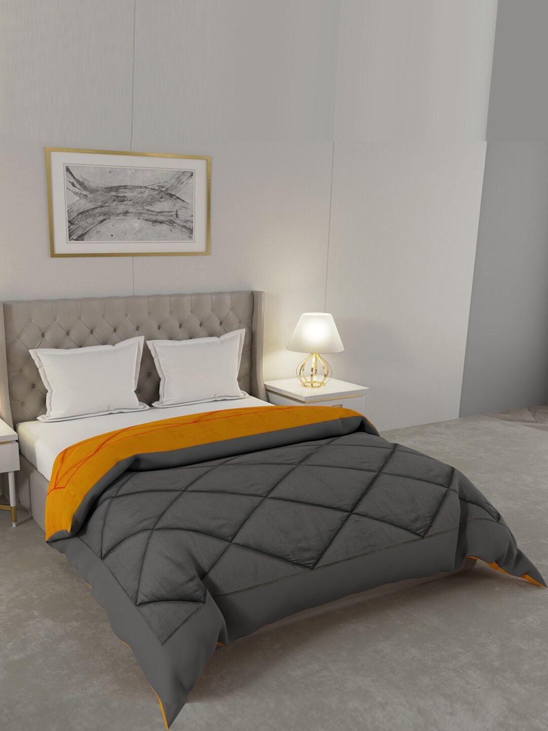 

Livpure Smart Mustard & Grey Geometric 200 GSM AC Room Single Bed Comforter