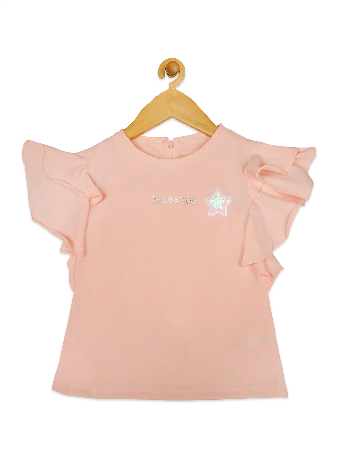 

Tiny Girl Girls Peach-Coloured Regular Top