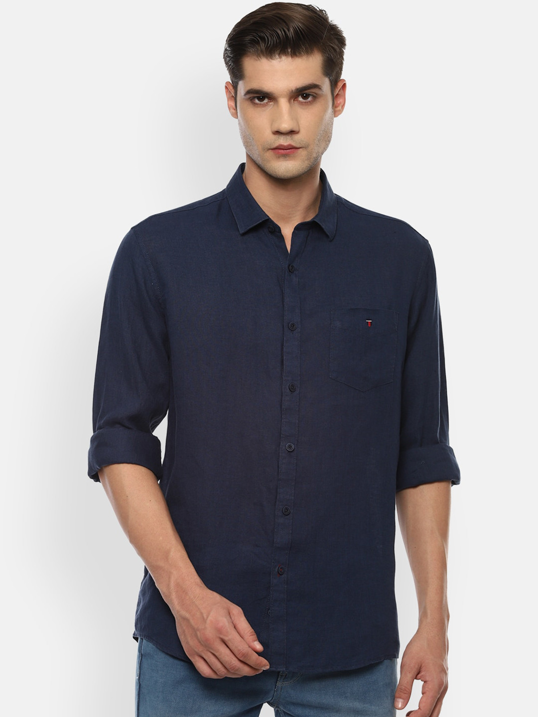 

Louis Philippe Sport Men Navy Blue Slim Fit Opaque Casual Shirt