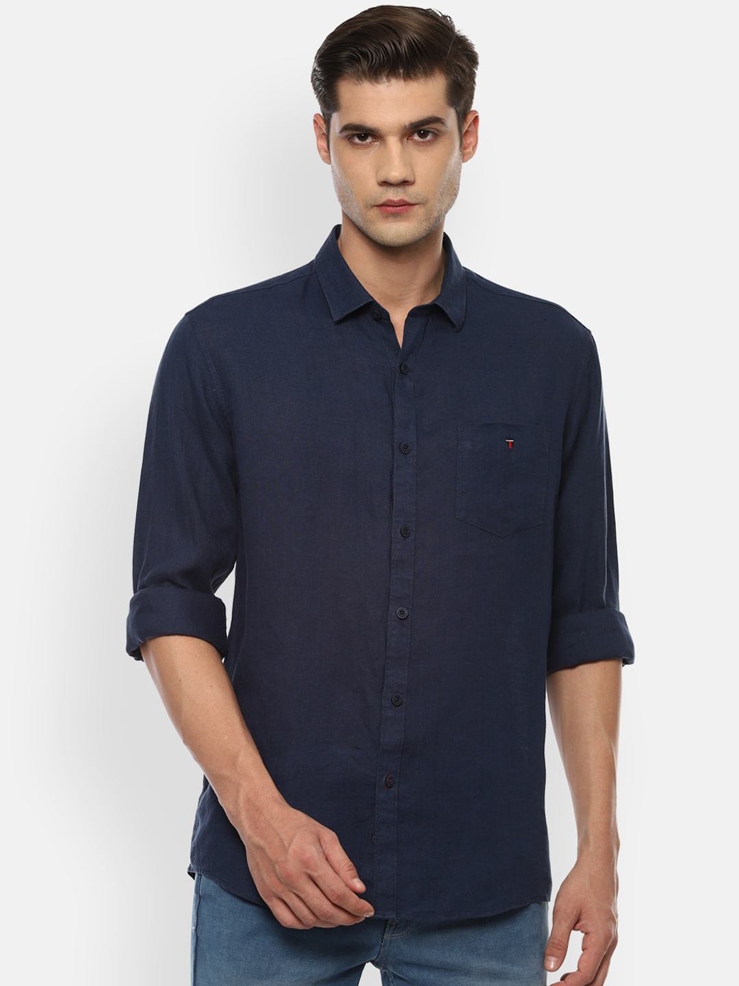 

Louis Philippe Sport Men Navy Blue Slim Fit Opaque Casual Shirt
