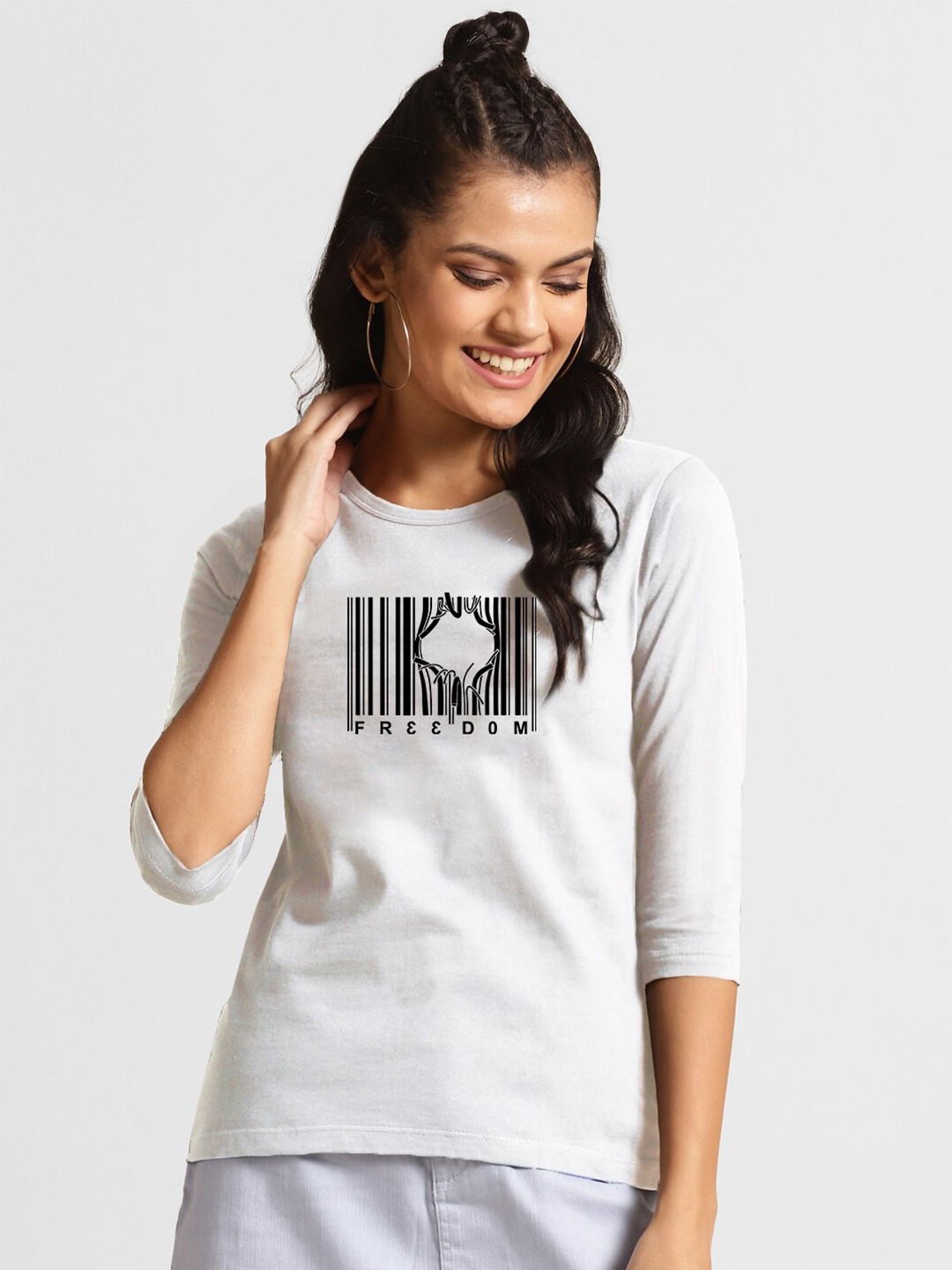 

Bewakoof Women White Break Code Printed T-shirt