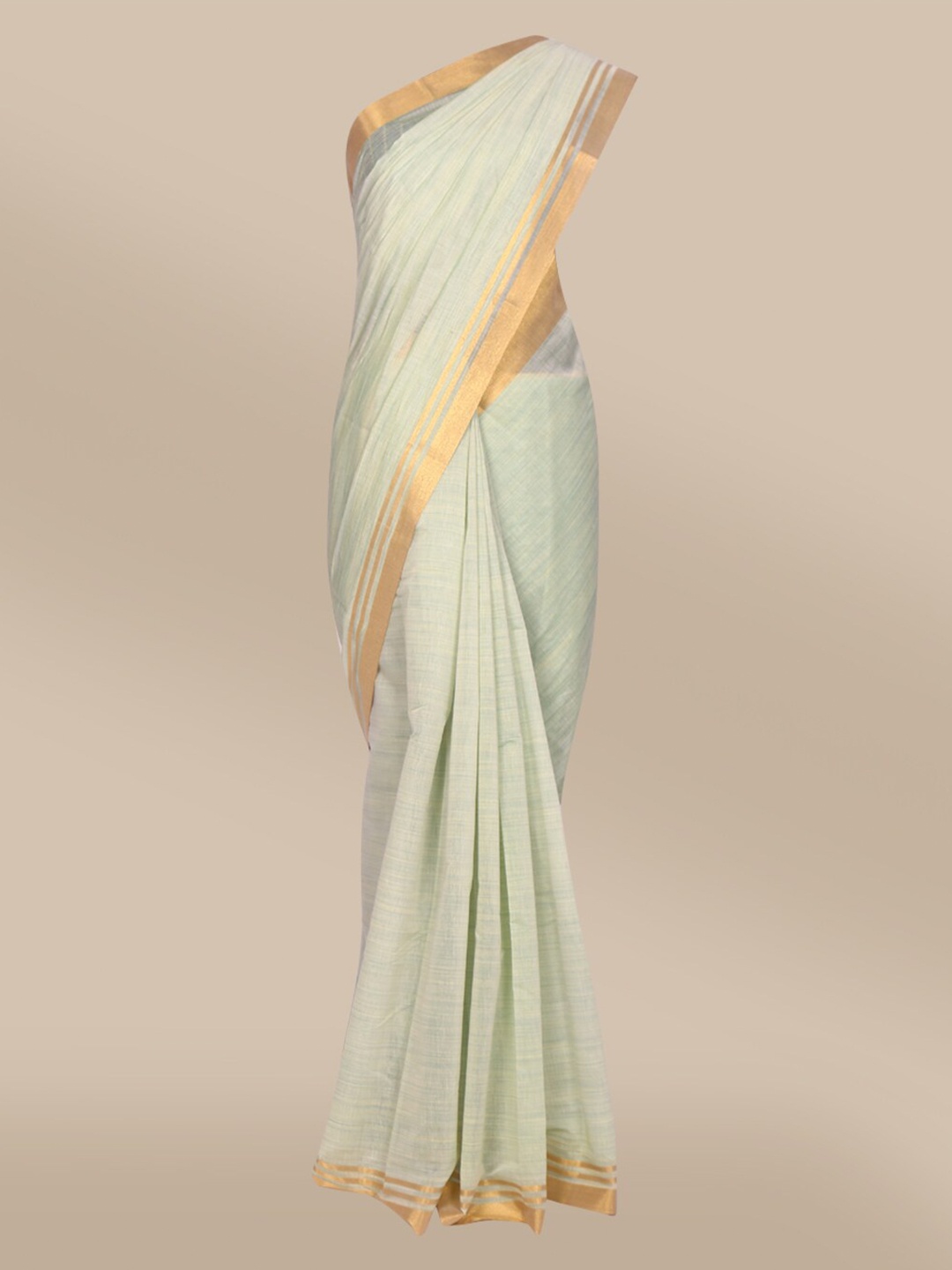 

The Chennai Silks Women Green Woven Design Mercerized Cotton Saree