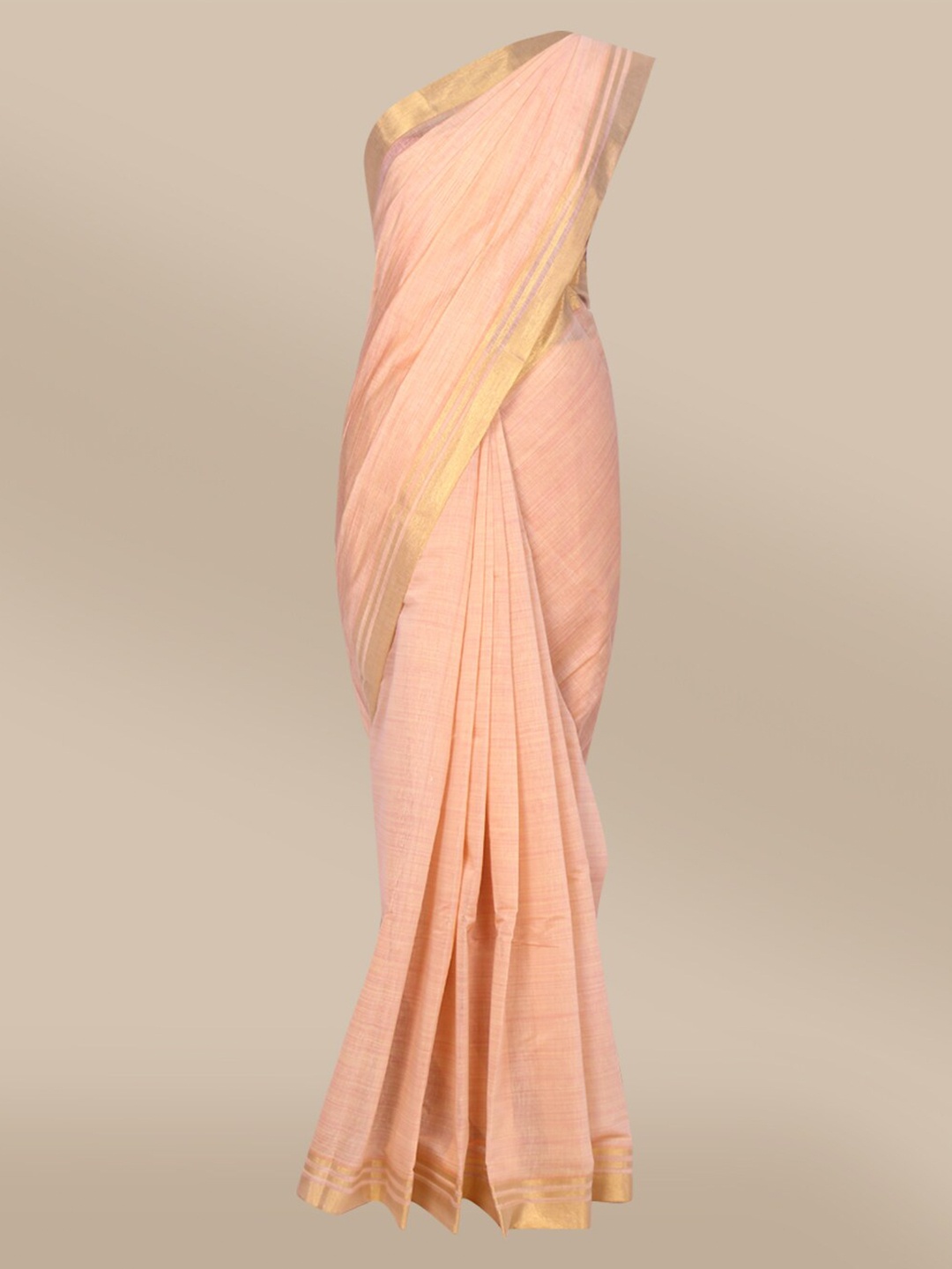 

The Chennai Silks Beige Zari Saree