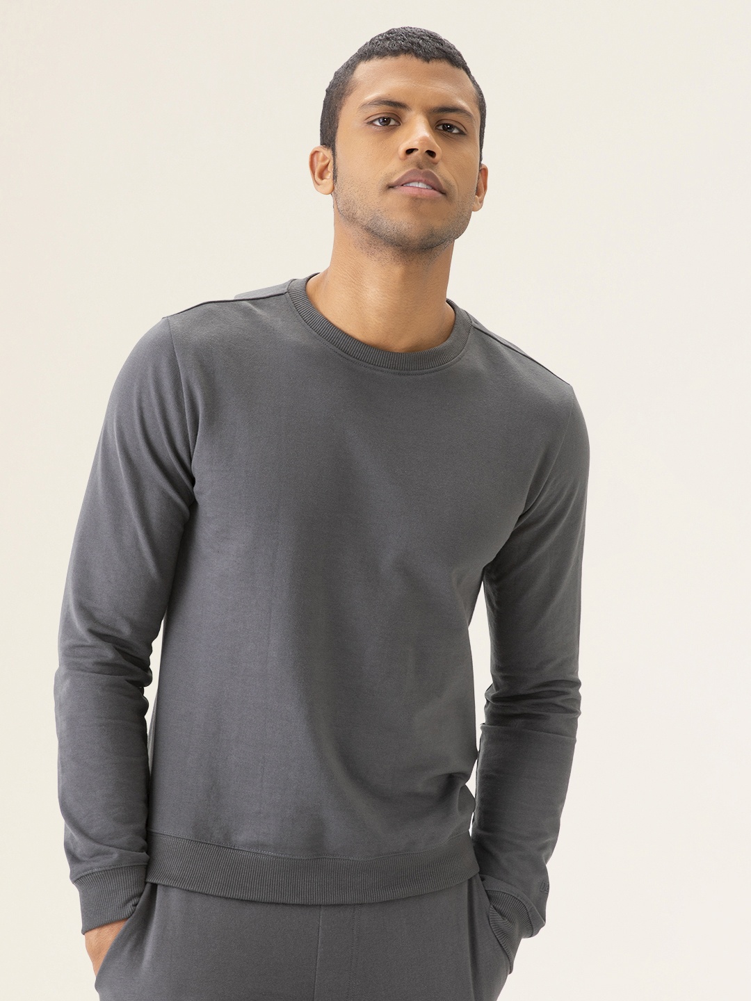 

DAMENSCH Men Charcoal Sweatshirt