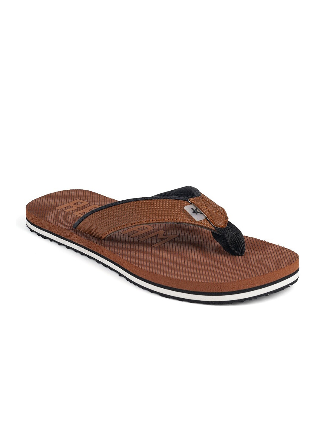 

REFOAM Men Brown Rubber Thong Flip-Flops