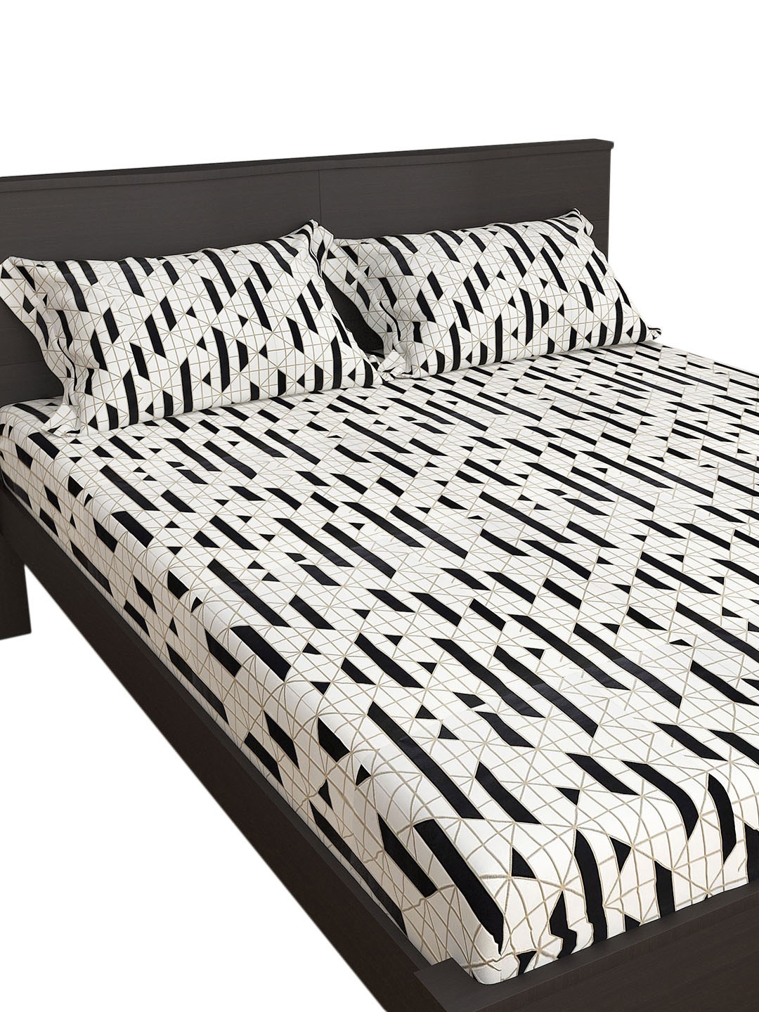 

Home Centre Off White & Geometric Pure Cotton King Bedsheet with 2 Pillow Covers