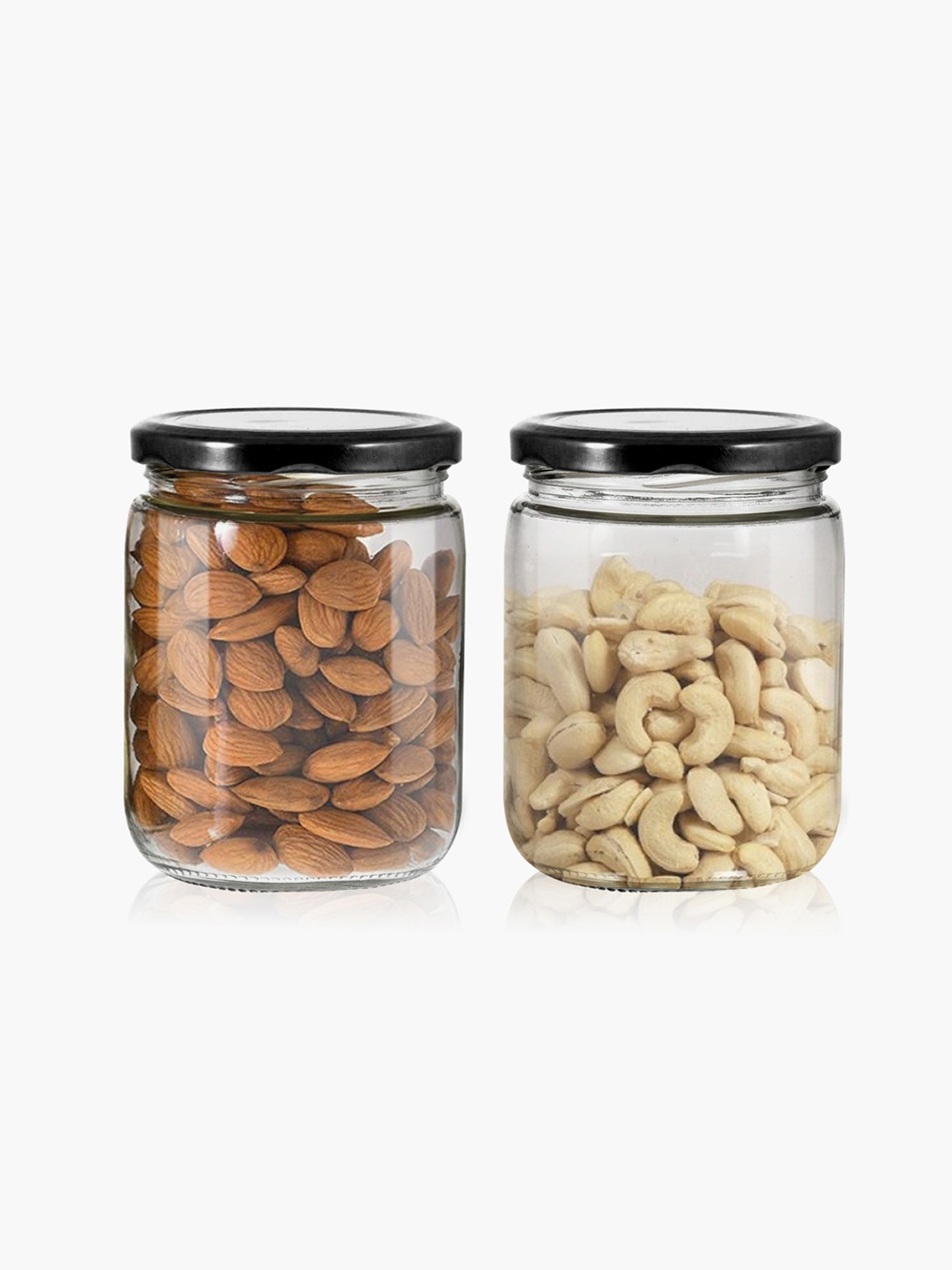 

Home Centre Corsica Essentials Set Of 2 Transparent Glass Storage Jars with Lid - 500 ml