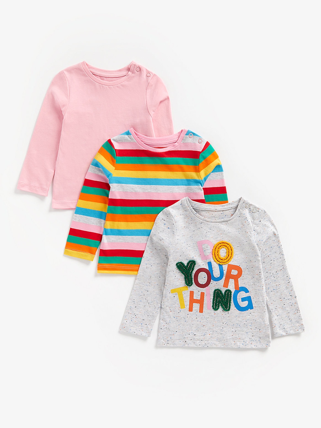 

mothercare Girls Pack of 3 T-shirts, Multi