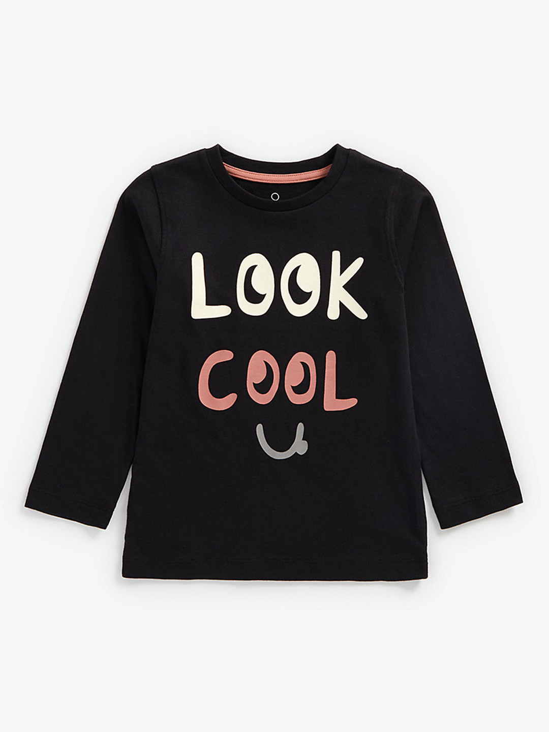 

mothercare Boys Black Typography Printed Pure Cotton T-shirt