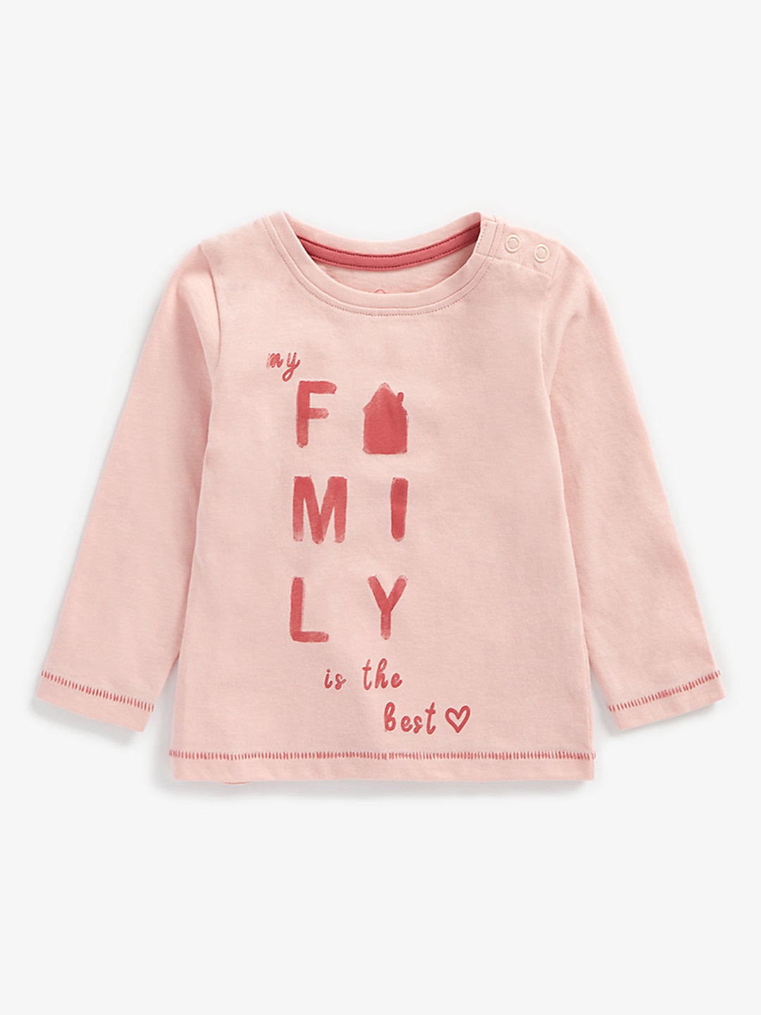 

mothercare Girls Pink Typography Printed Pure Cotton T-shirt