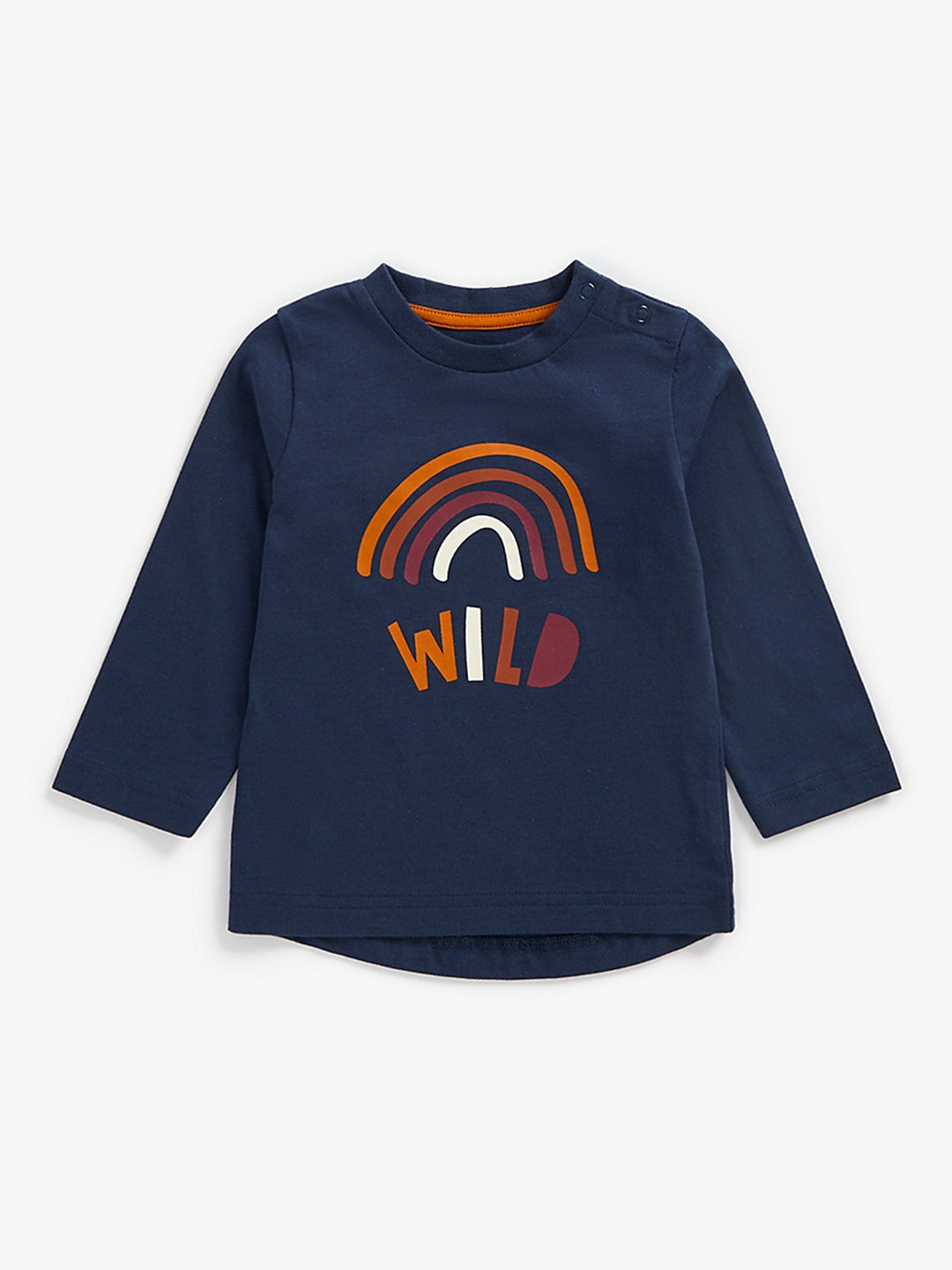 

mothercare Boys Navy Blue Typography Printed Pure Cotton T-shirt