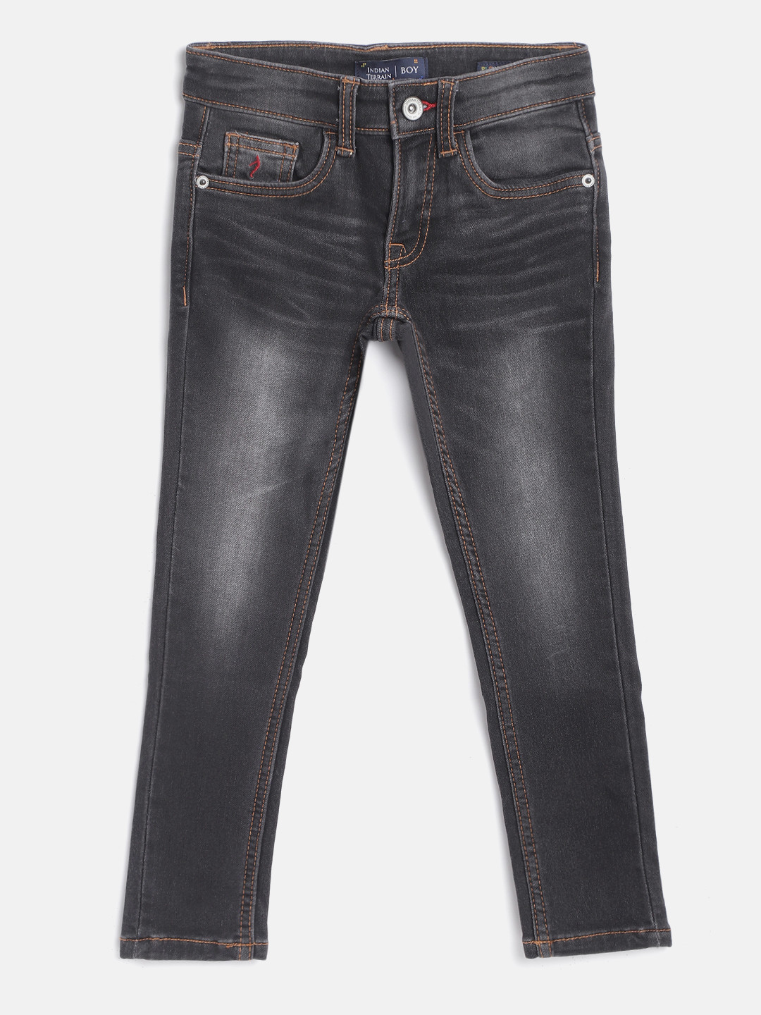 

Indian Terrain Boys Charcoal Grey Clean Look Light Fade Stretchable Jeans