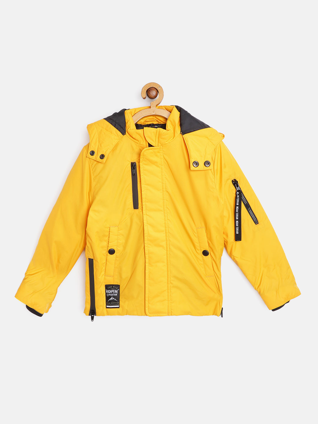 

Indian Terrain Boys Yellow Hooded Padded Jacket