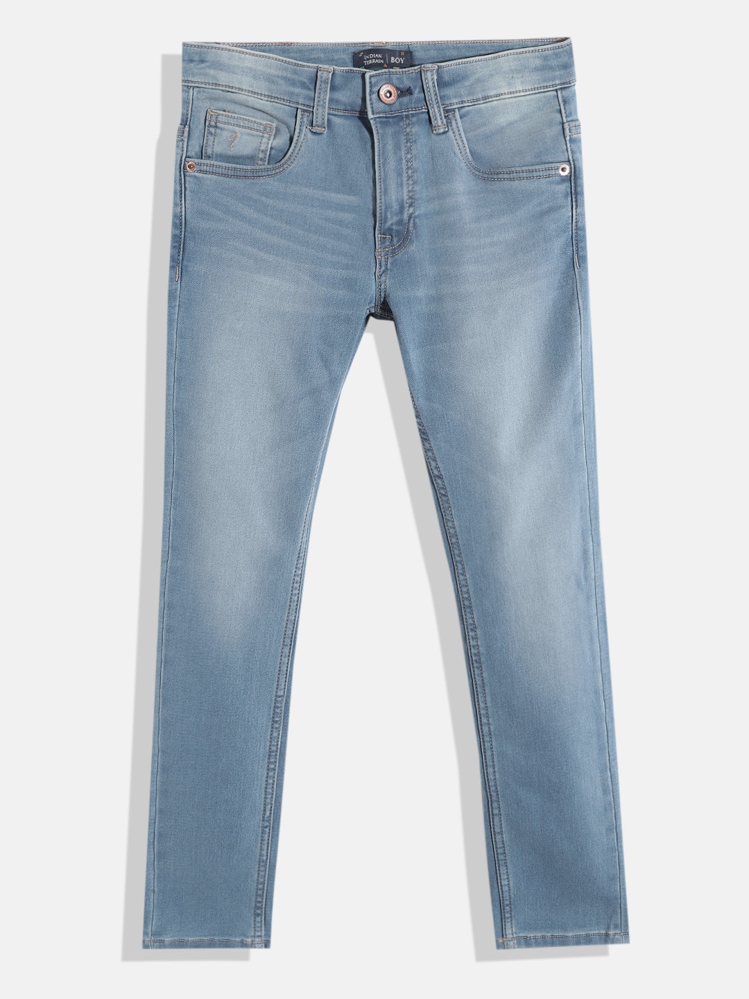

Indian Terrain Boys Blue Light Fade Stretchable Jeans