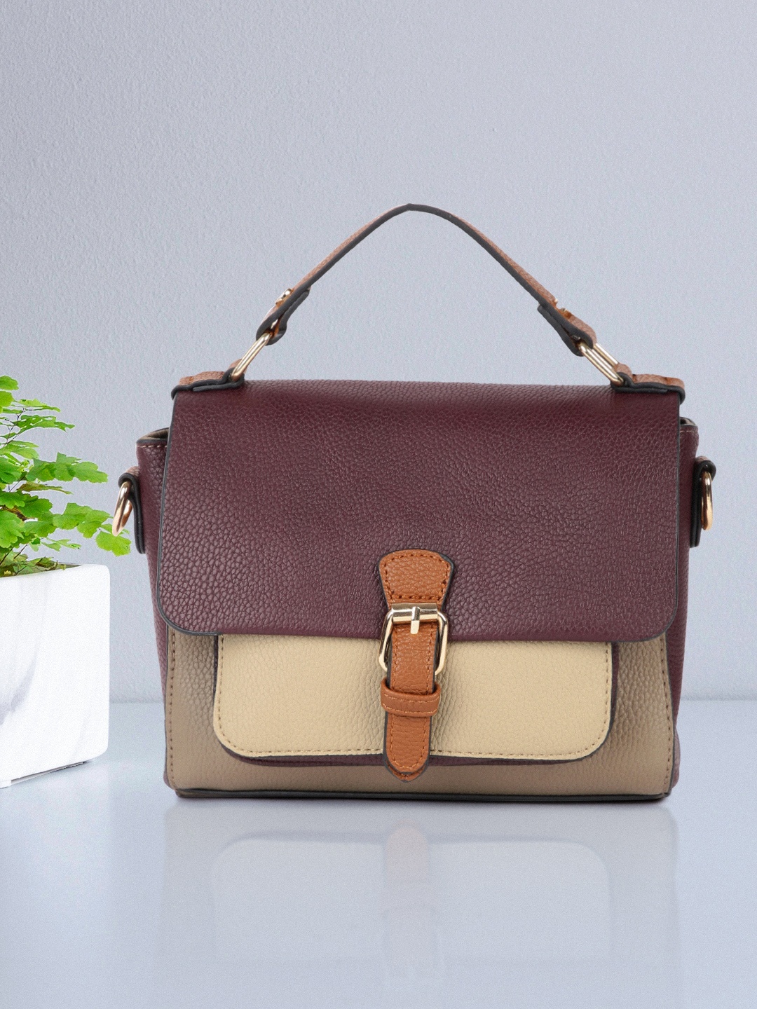 

Accessorize Burgundy Structured Satchel