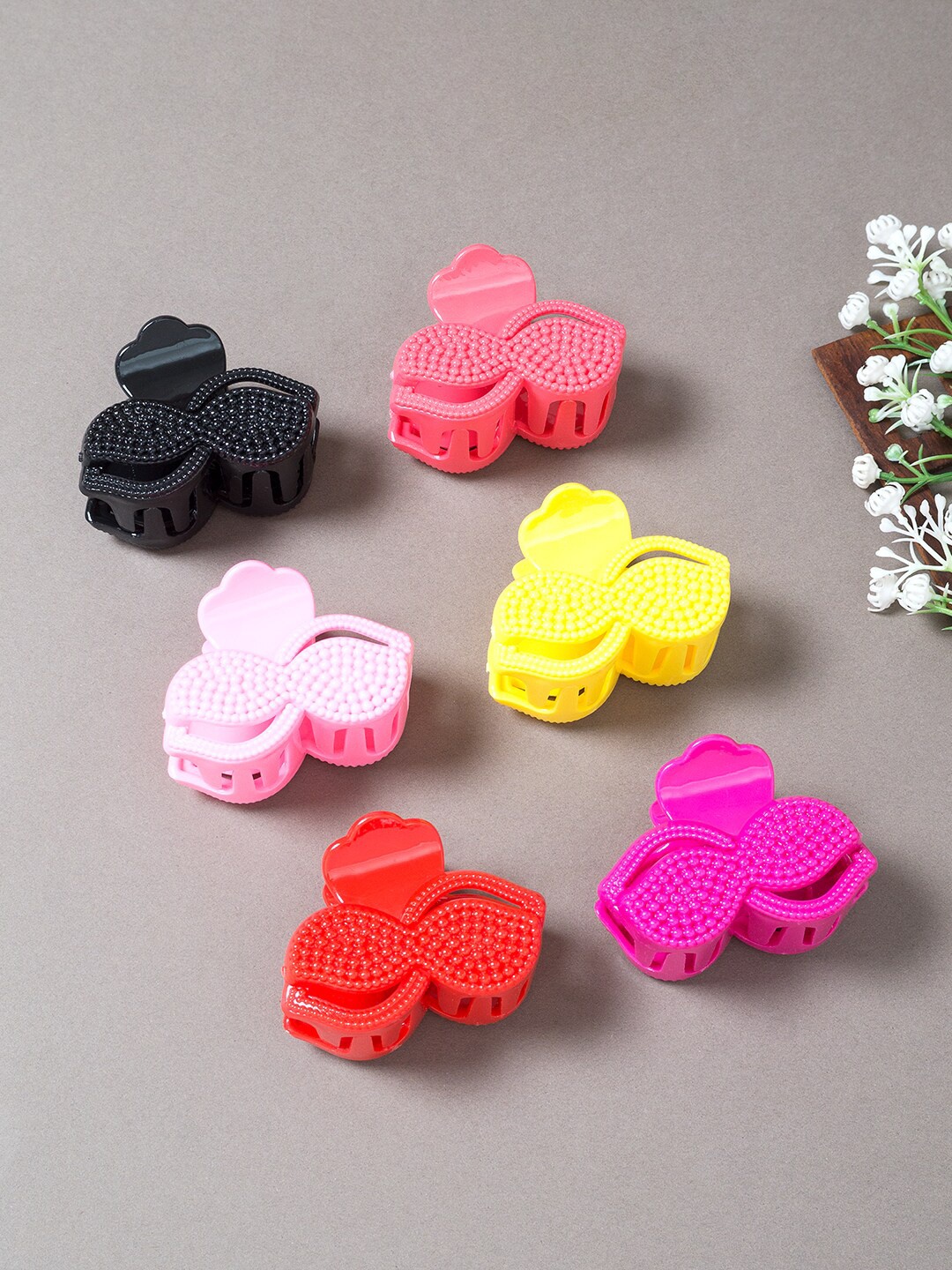 

Golden Peacock Women Set of 6 Claw Clip, Pink