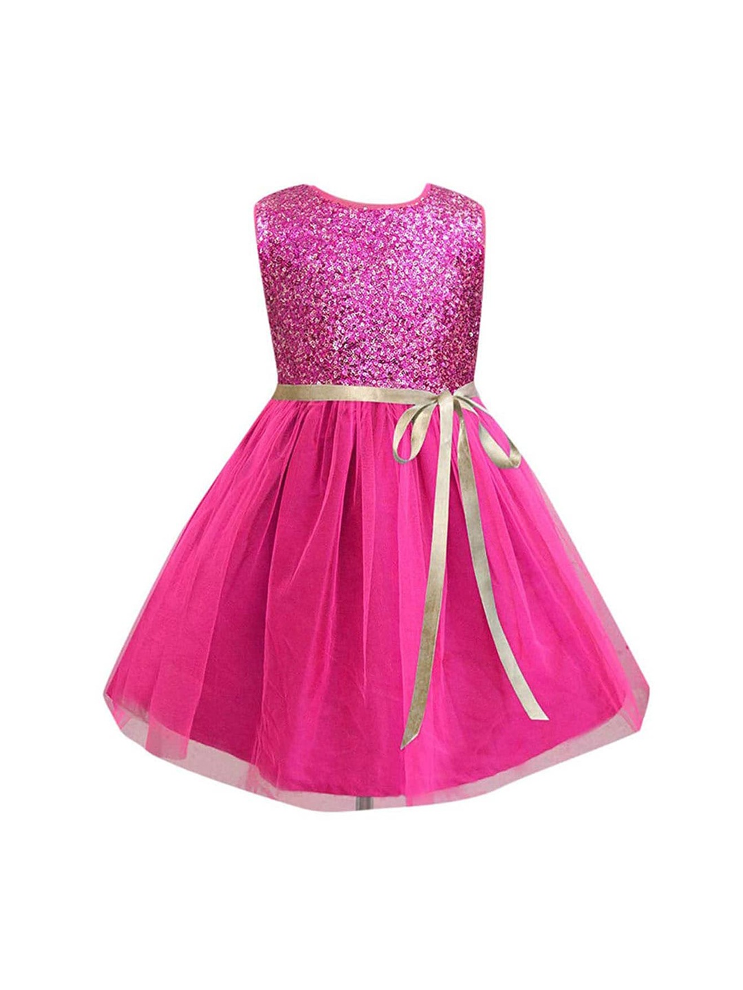 

A T U N Fuchsia Pink Net Party Dress