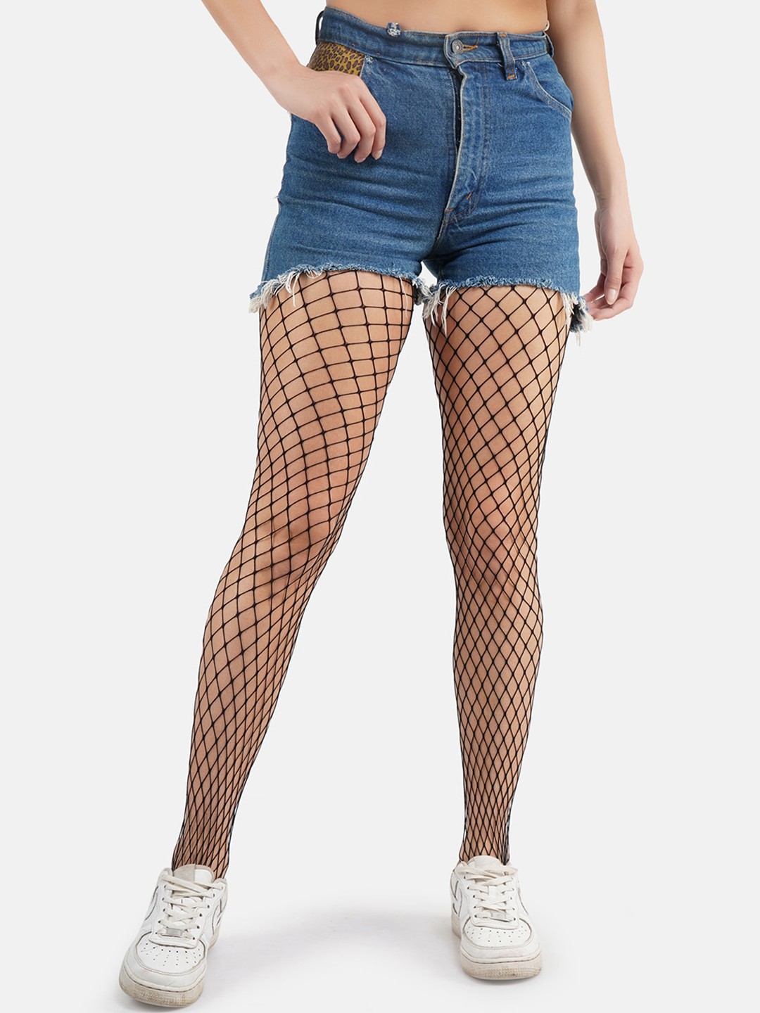 

SECRETS BY ZEROKAATA Women Black Self Design Stockings