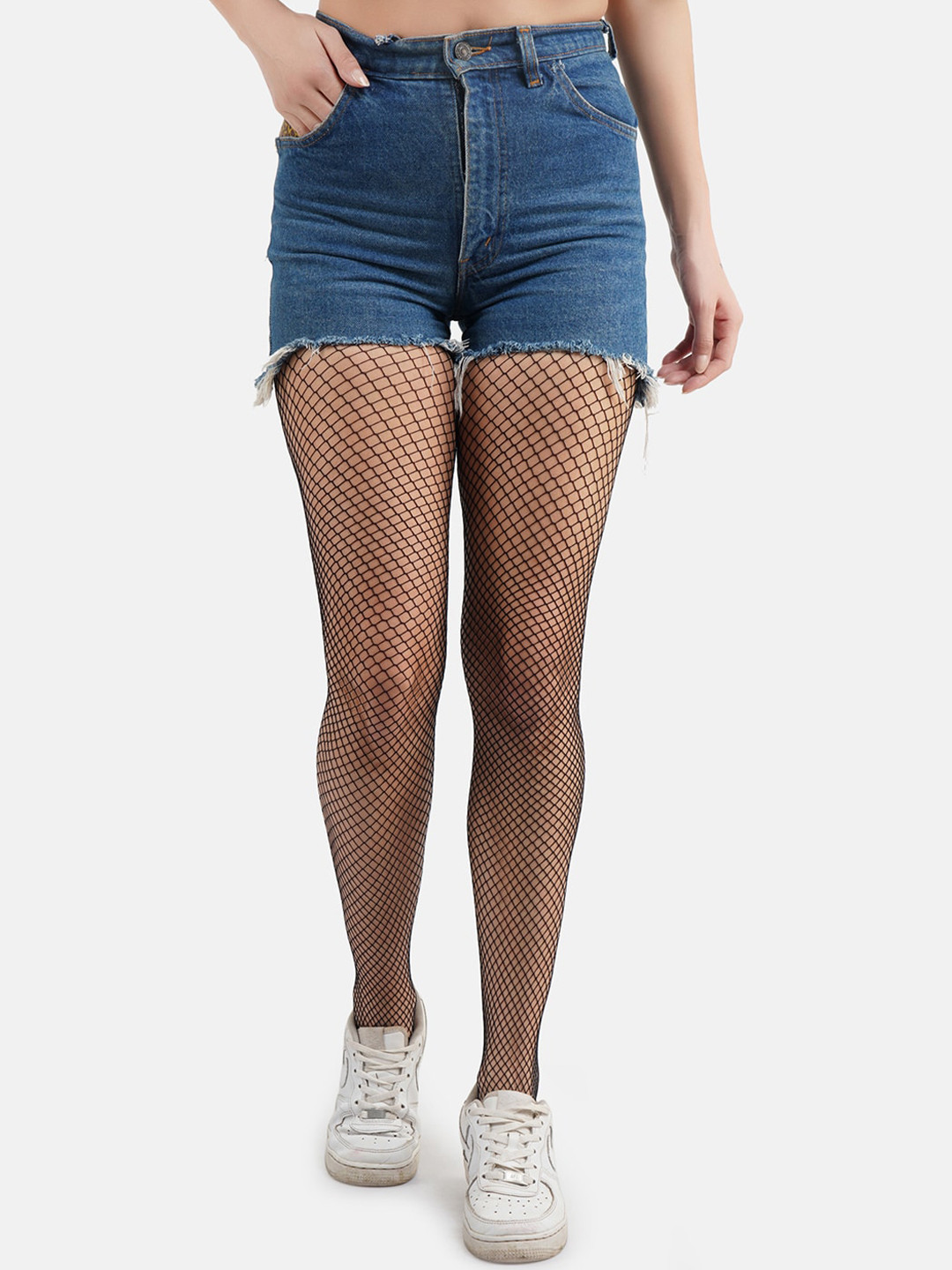 

SECRETS BY ZEROKAATA Women Black Self Design Sheer Stockings