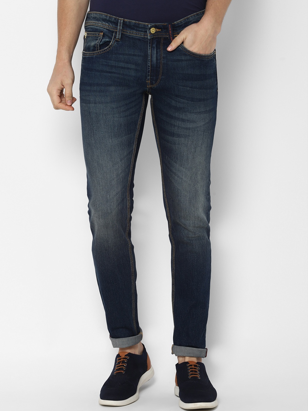 

Allen Solly Men Navy Blue Skinny Fit Heavy Fade Jeans