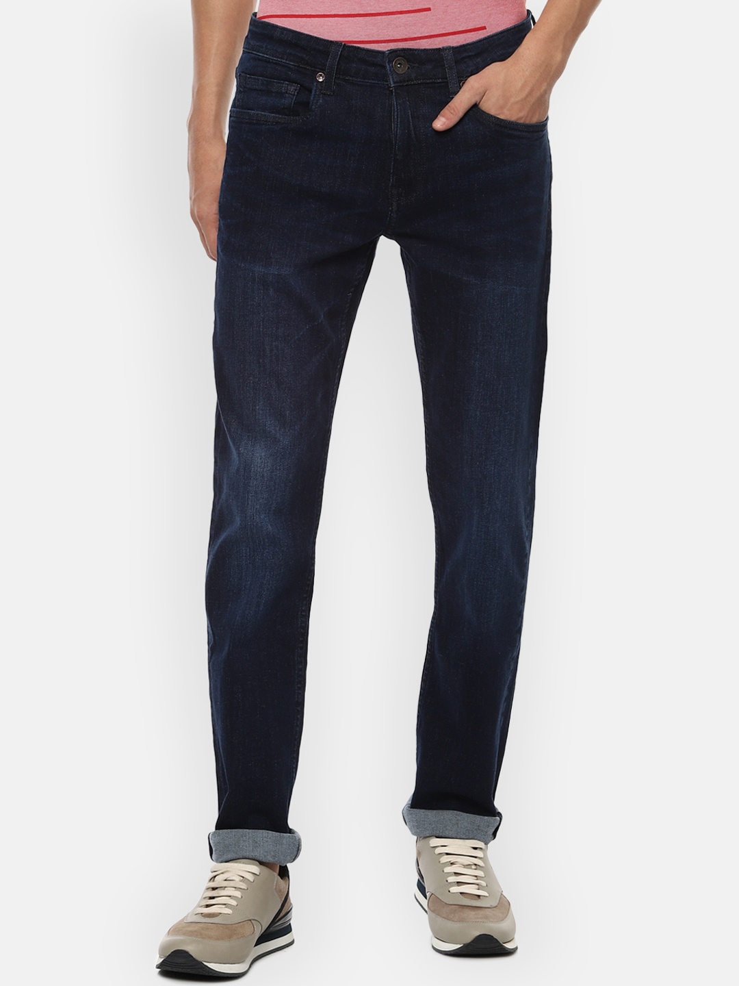 

Louis Philippe Jeans Men Navy Blue Slim Fit Light Fade Jeans