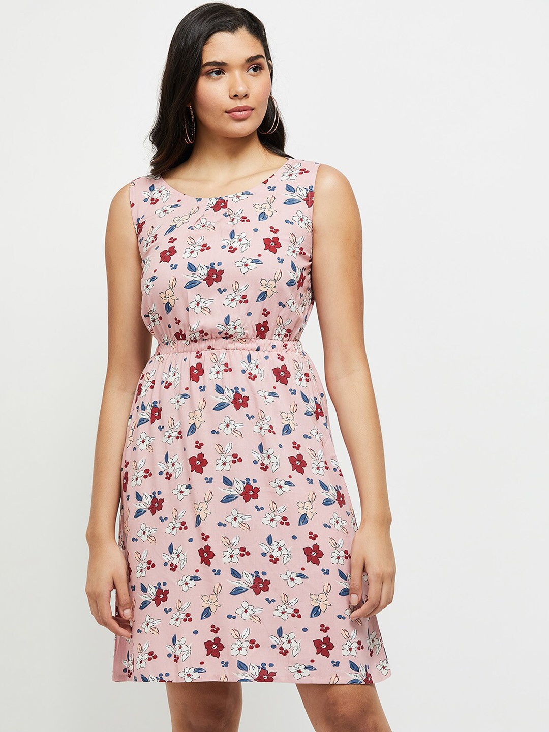 

max Pink & Blue Floral Dress